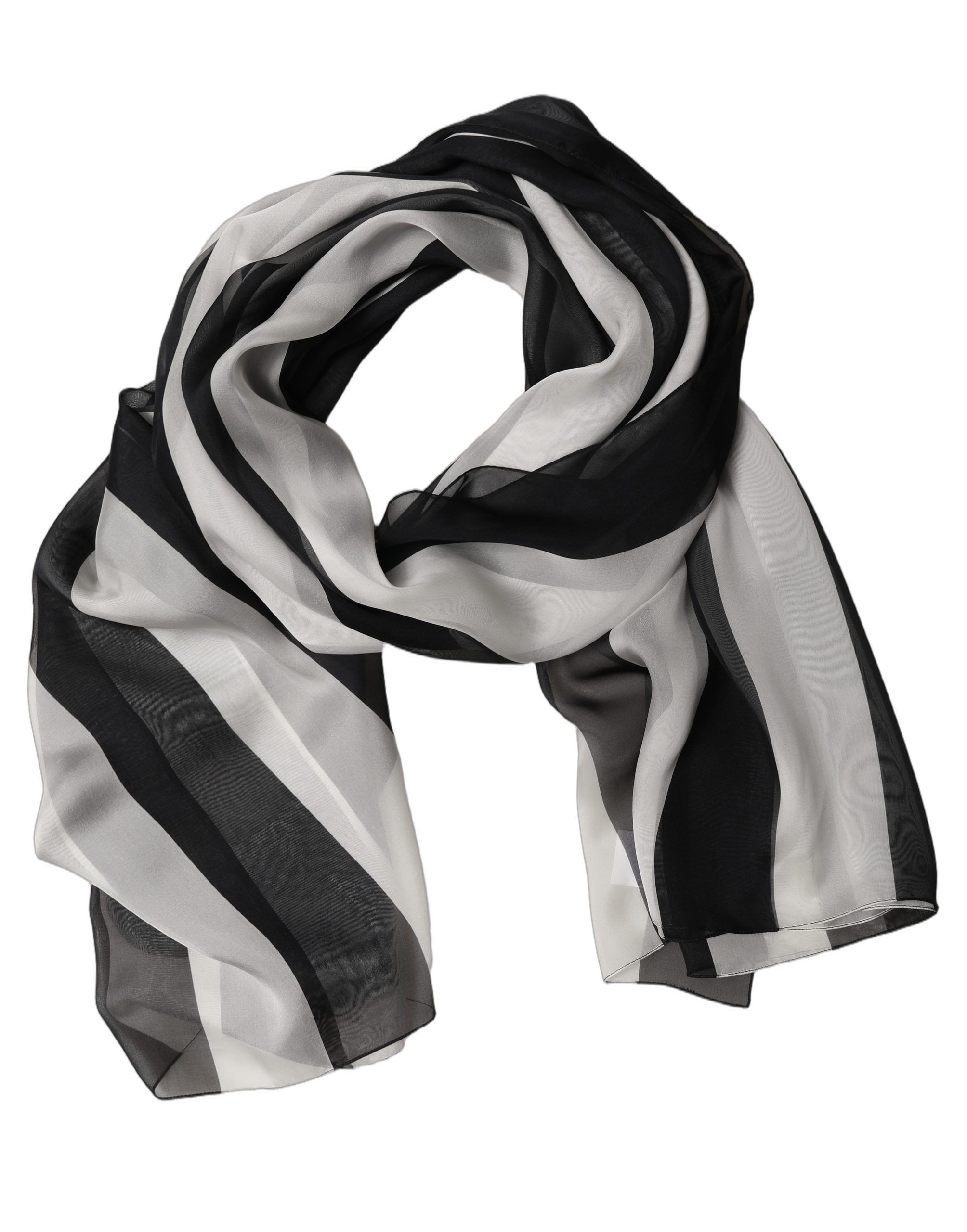 Black White Stripe Silk Shawl Stole Women's Scarf - Dolce & Gabbana - Modalova