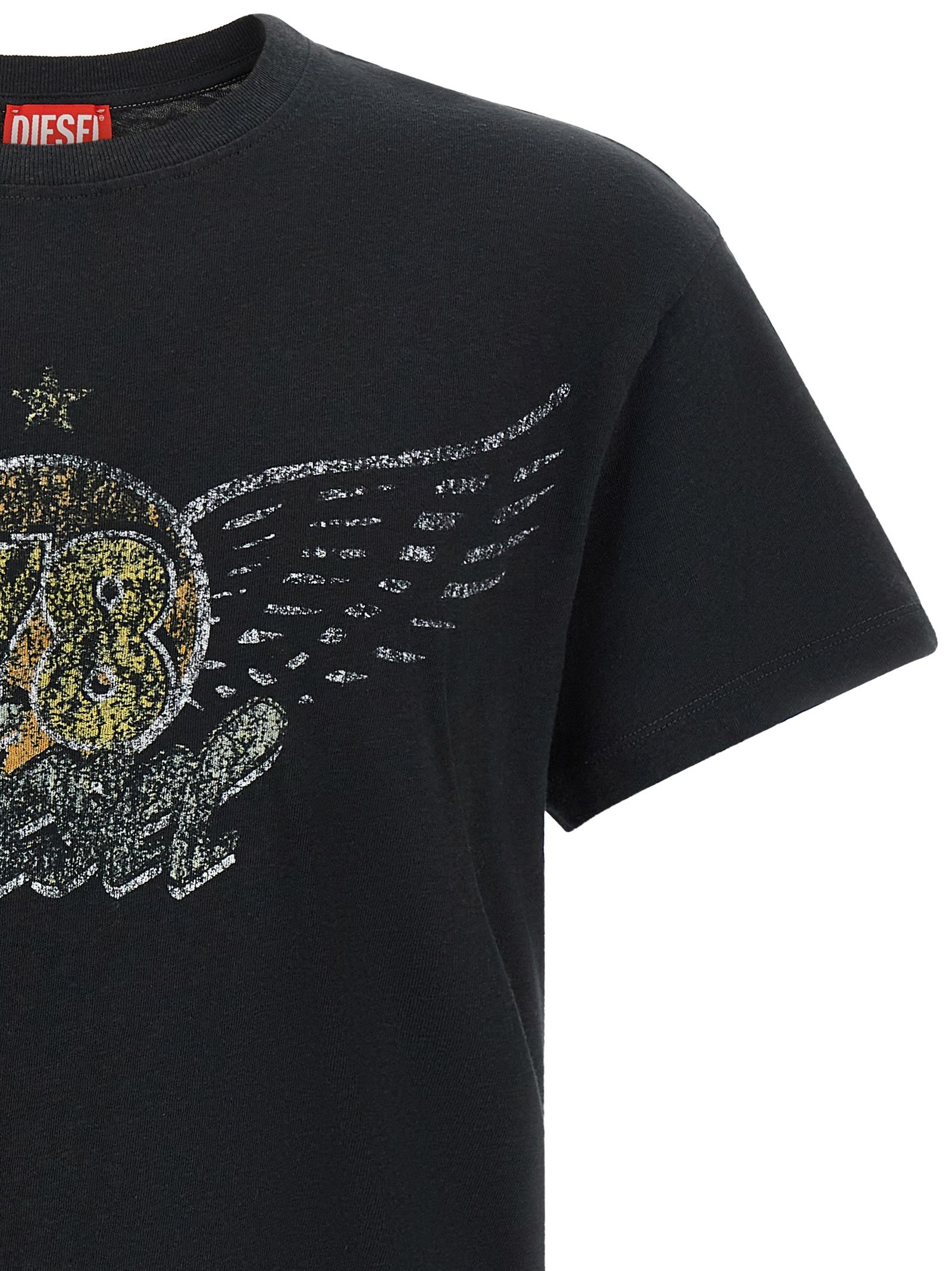Diesel Black Cotton Men's T-Shirt - Diesel - Modalova