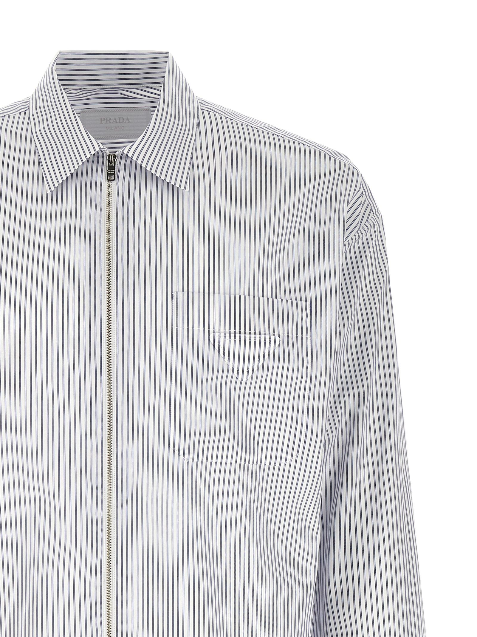 Prada Blue Cotton Men's Blouse - Prada - Modalova