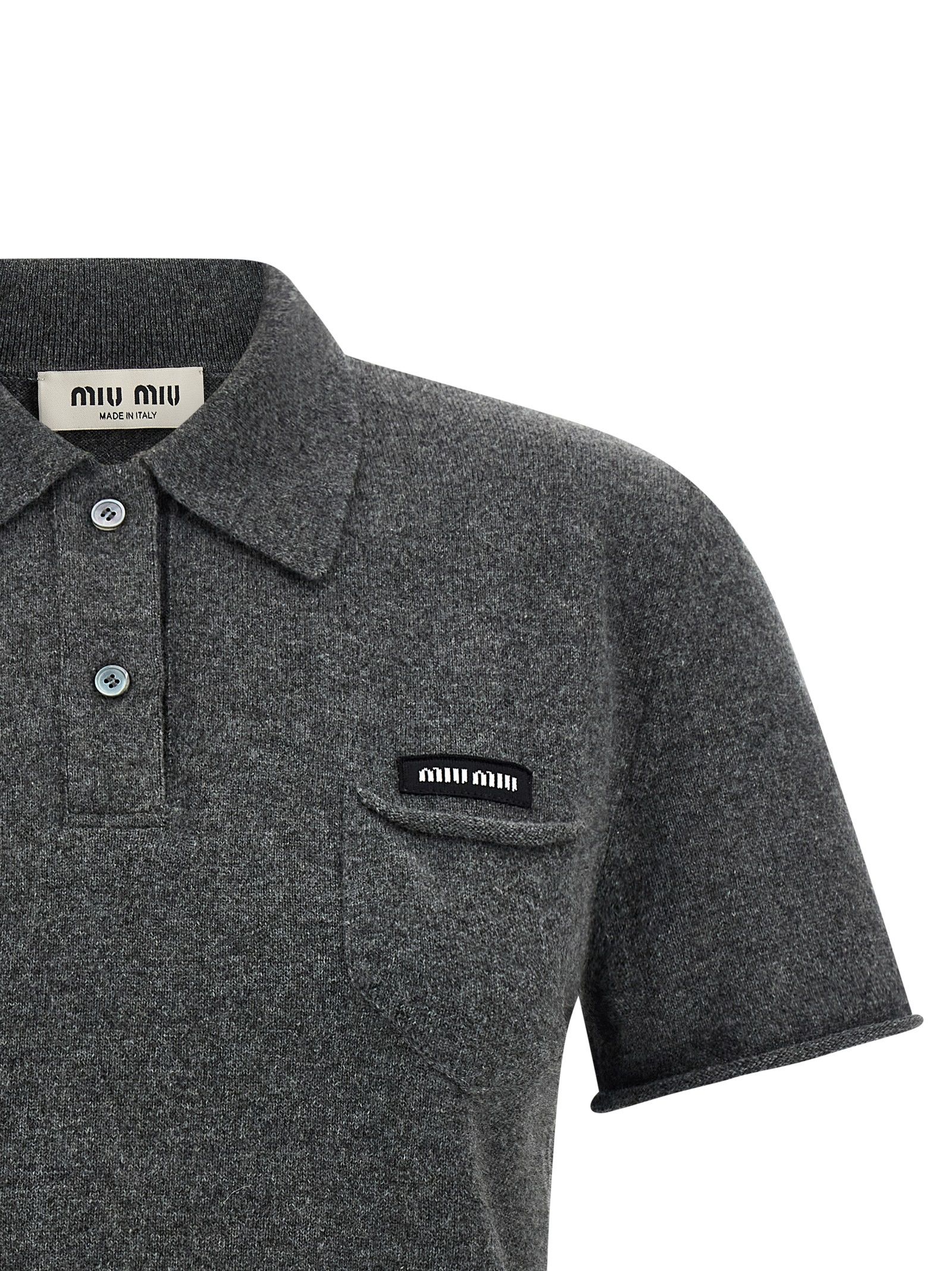 Cashmere Polo Women's Shirt - Miu Miu - Modalova