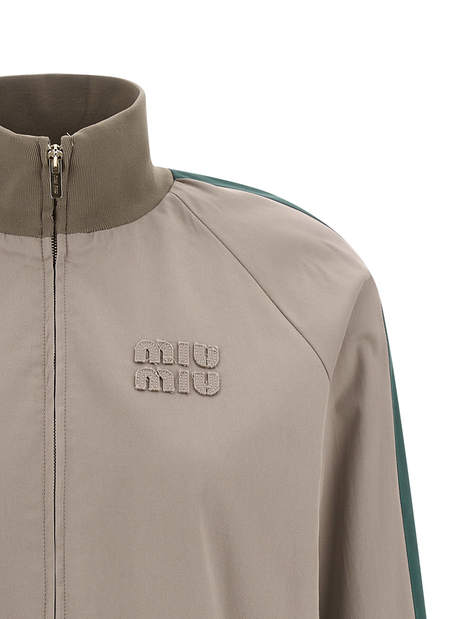 Miu Miu Gray Cotton Women's Bomber - Miu Miu - Modalova