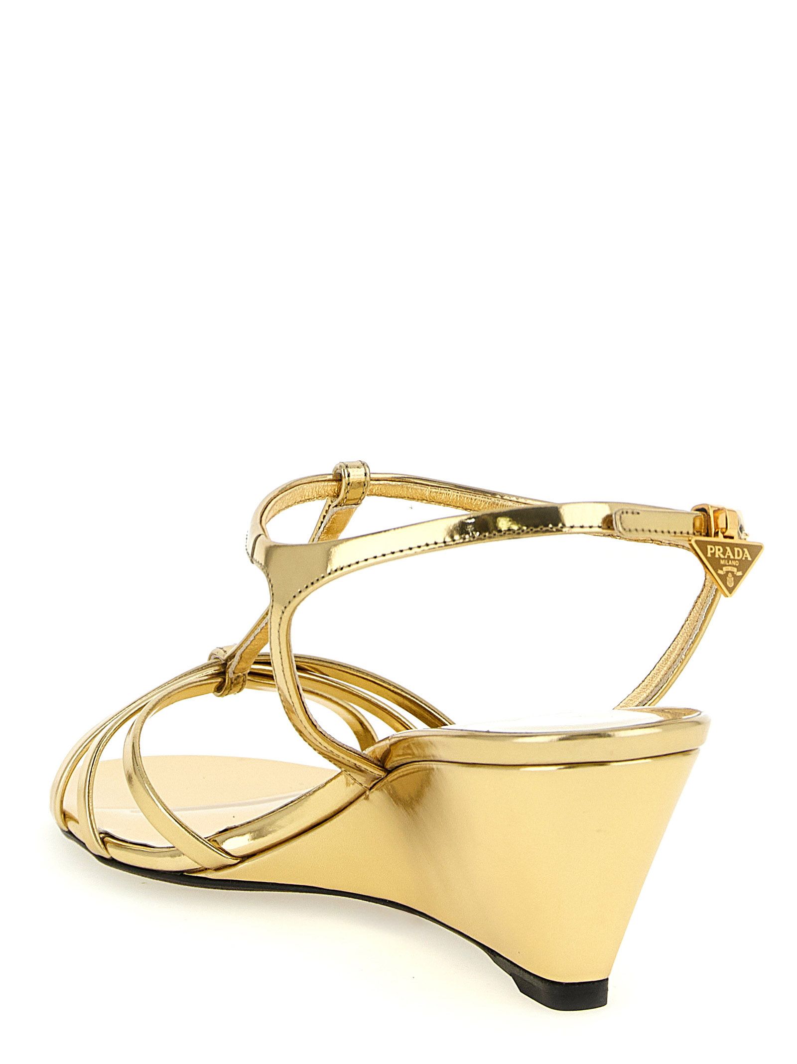 Calfskin Wedge Women's Sandals - Prada - Modalova