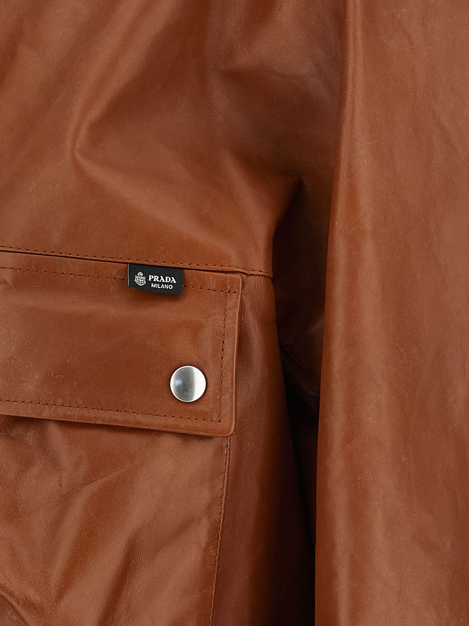 Calfskin Leather Women's Jacket - Prada - Modalova