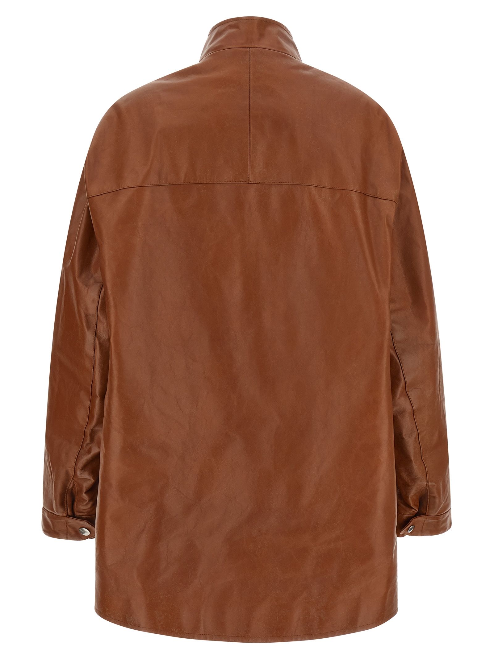Calfskin Leather Women's Jacket - Prada - Modalova