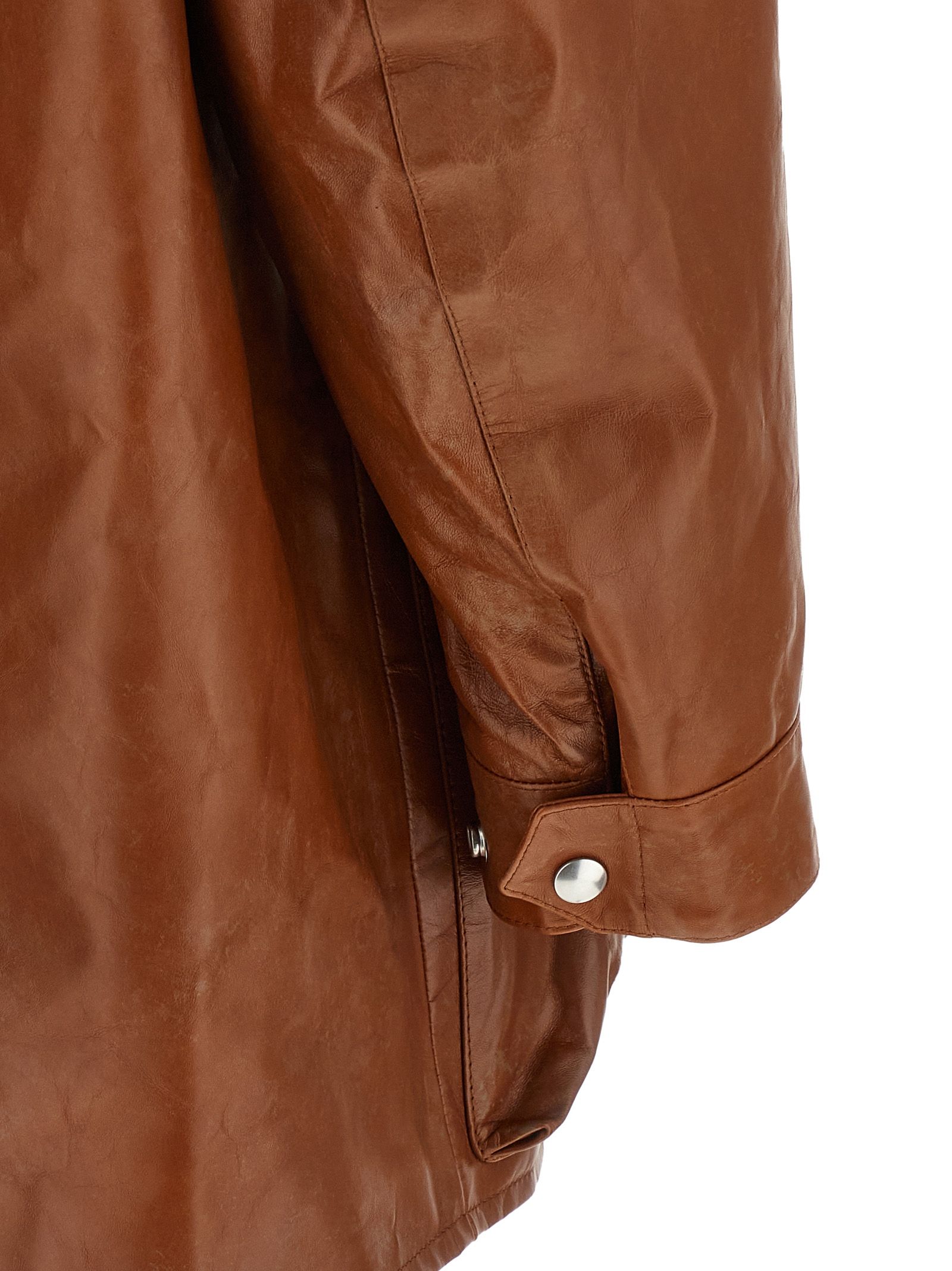 Calfskin Leather Women's Jacket - Prada - Modalova