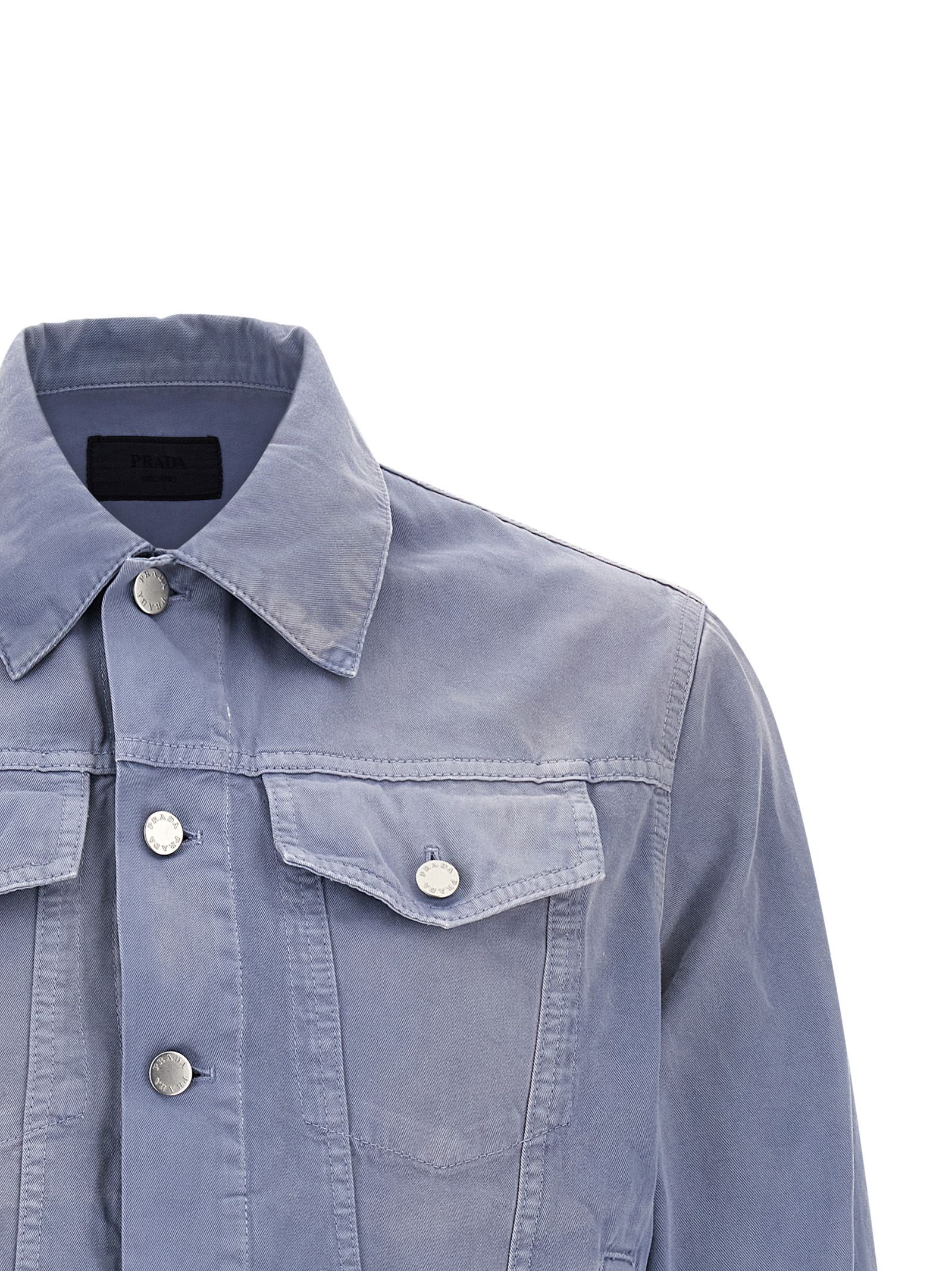 Cotton Denim Men's Jacket - Prada - Modalova