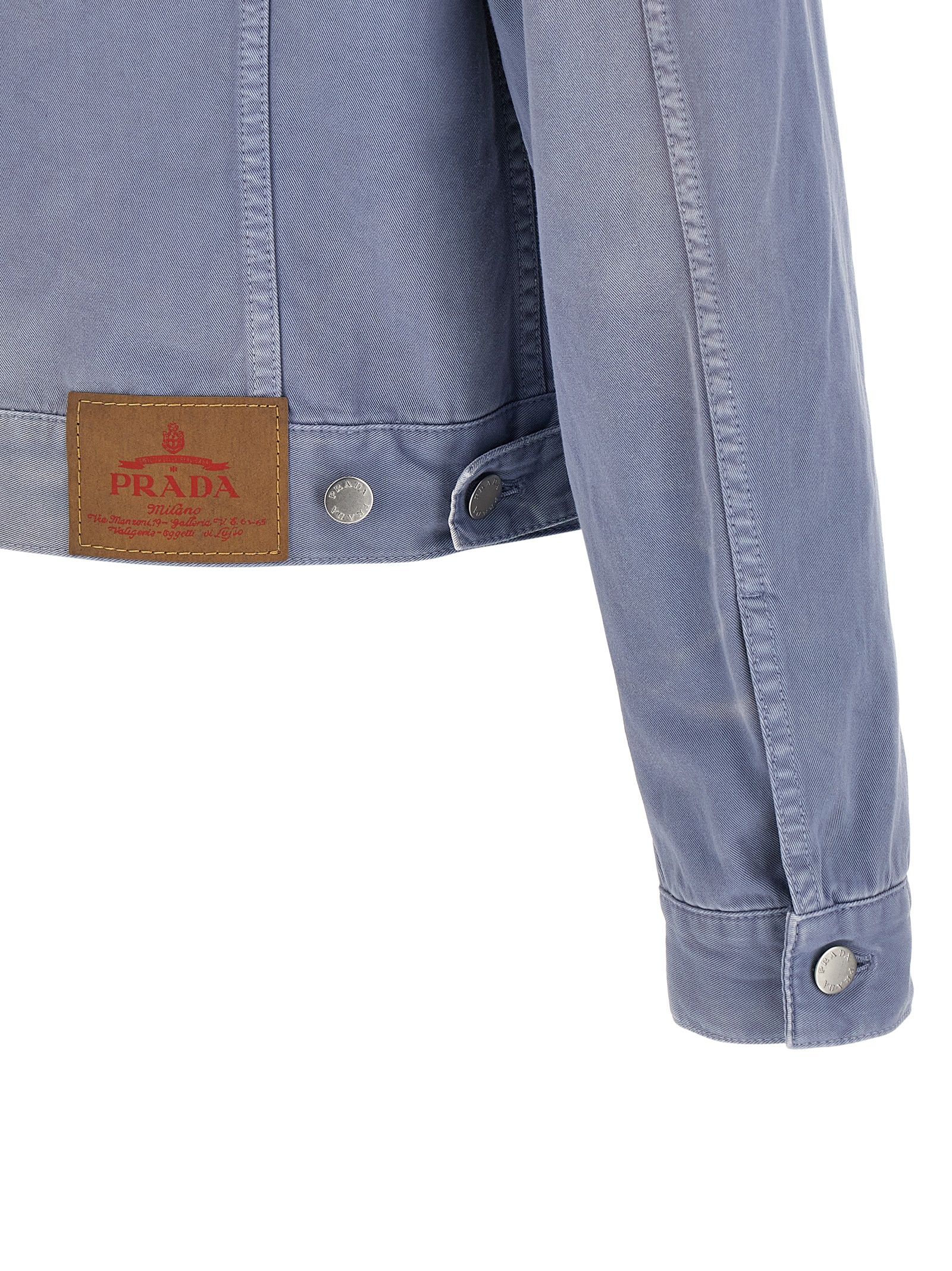 Cotton Denim Men's Jacket - Prada - Modalova
