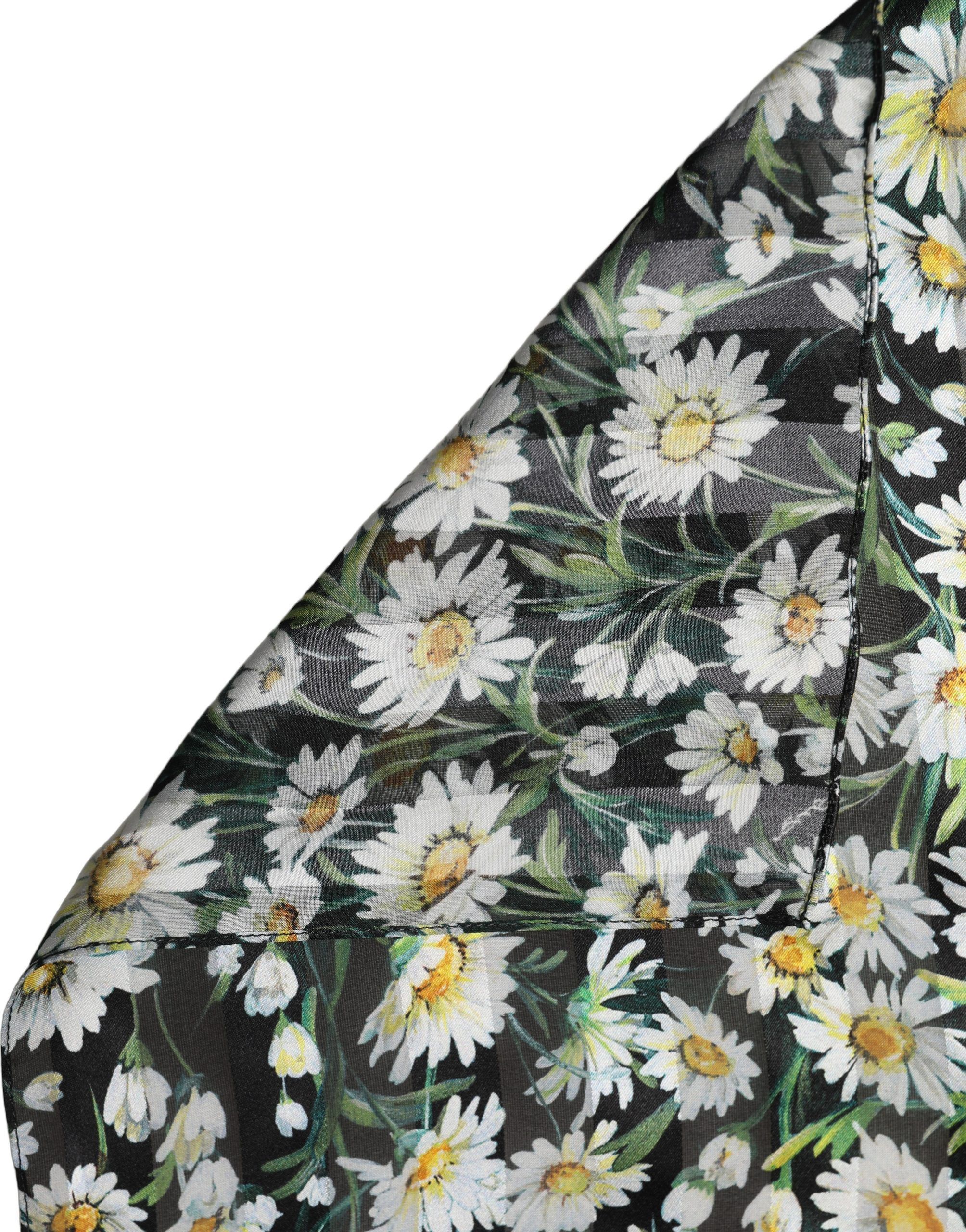 Black Silk Daisy Chiffon Long Stole Women's Scarf - Dolce & Gabbana - Modalova