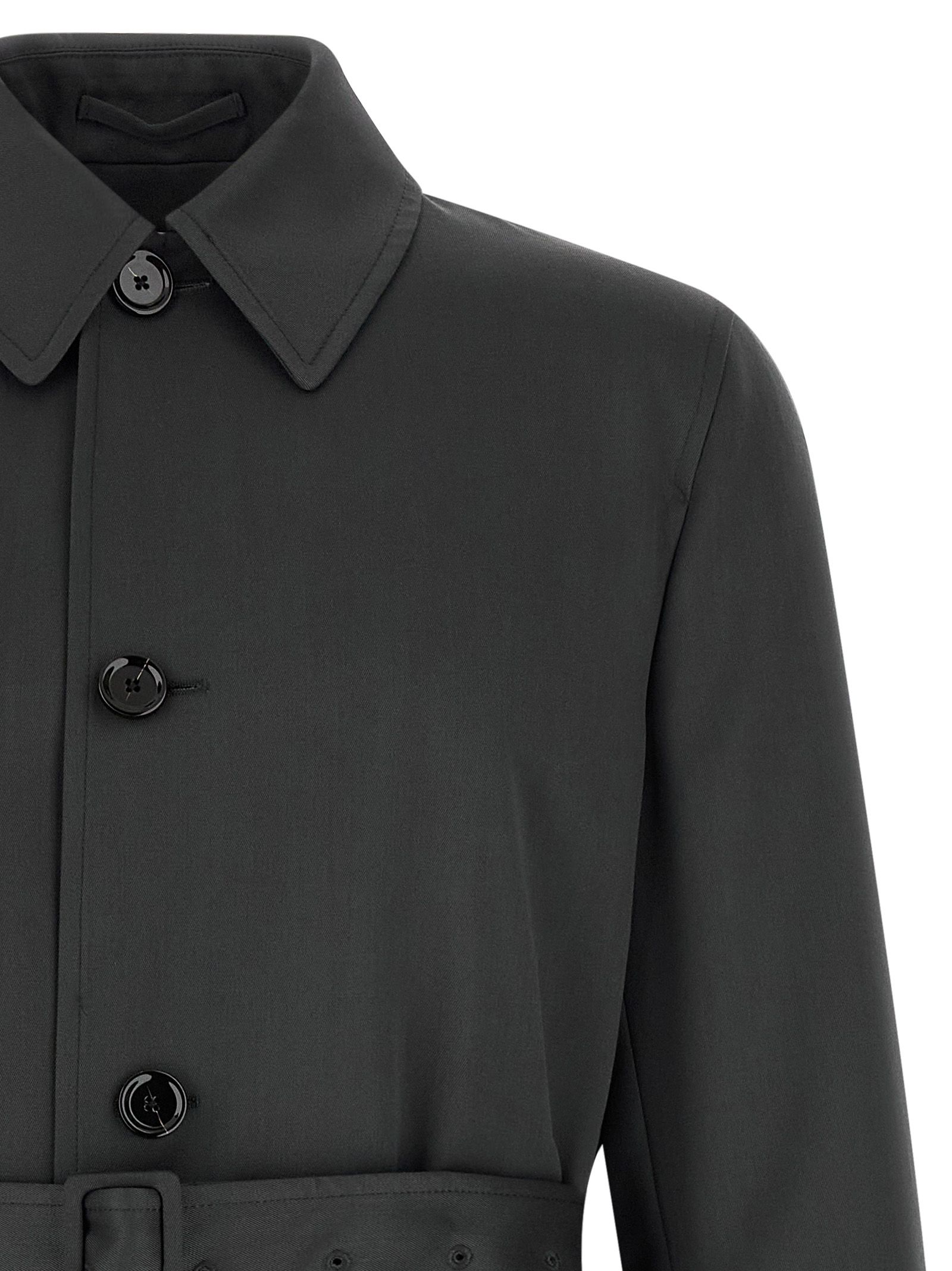 Lardini Gray Virgin Wool Men's Coat - Lardini - Modalova