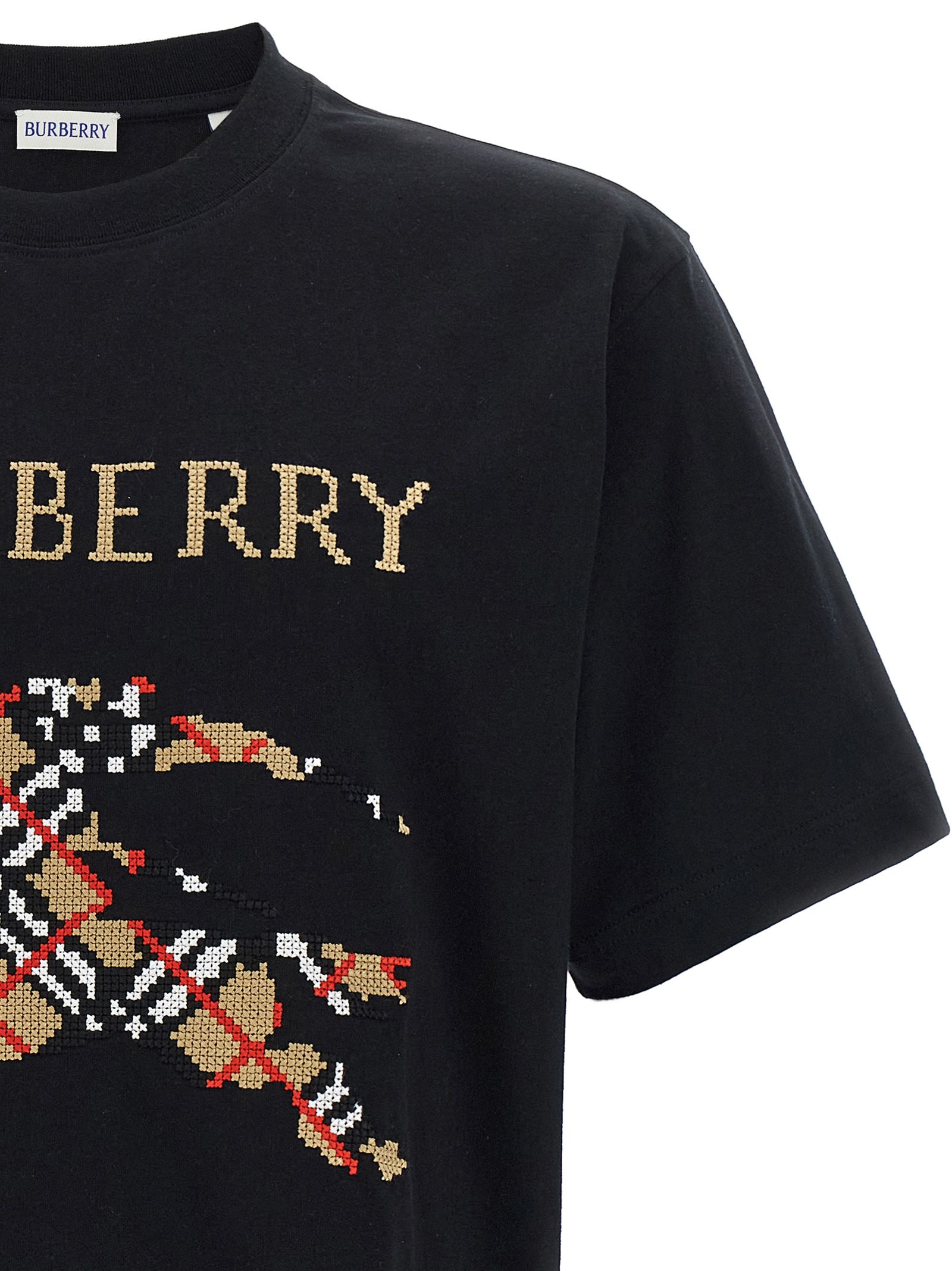 Burberry Black Cotton Men's T-Shirt - Burberry - Modalova