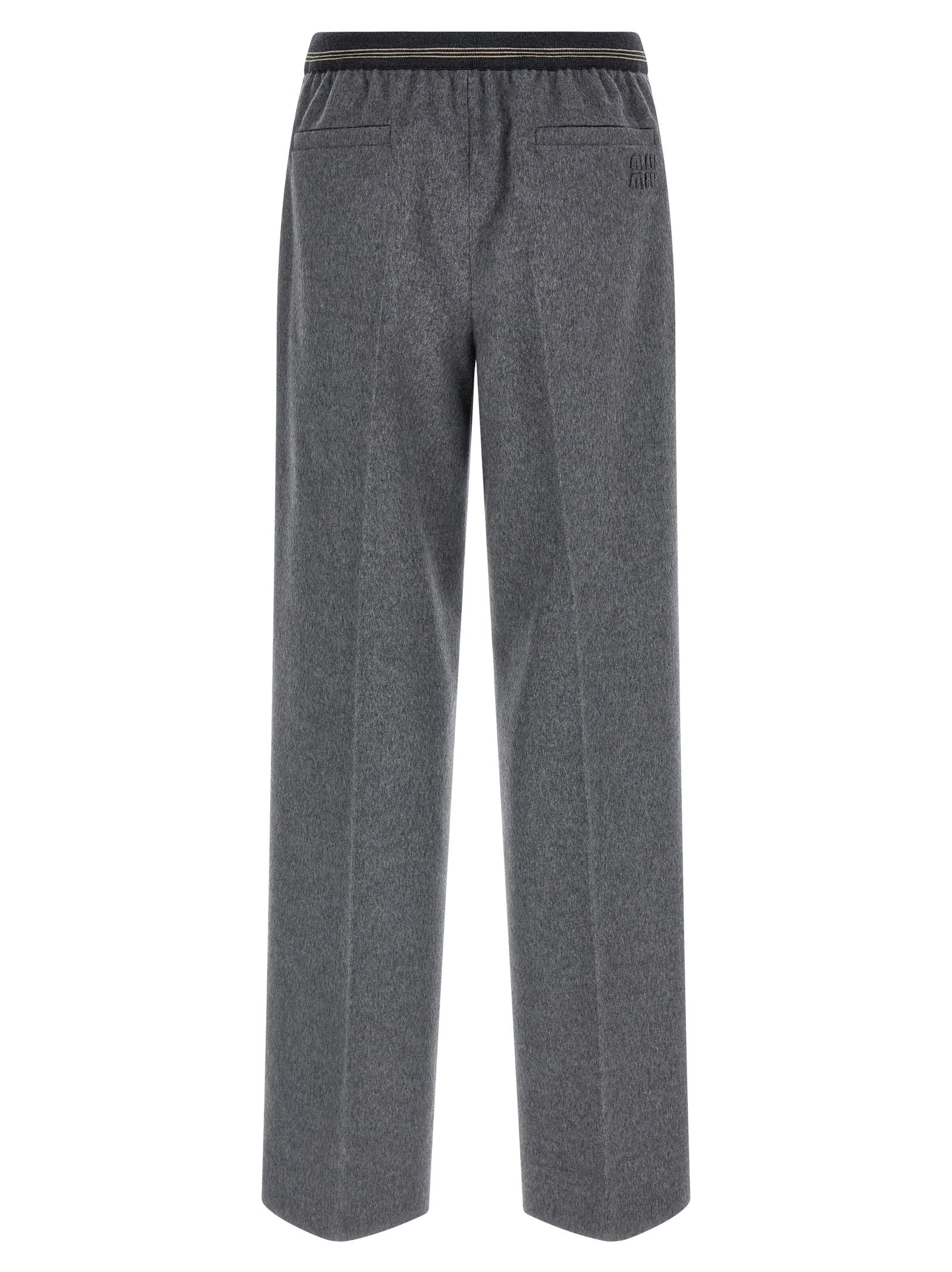 Virgin Wool Casual Women's Pants - Miu Miu - Modalova
