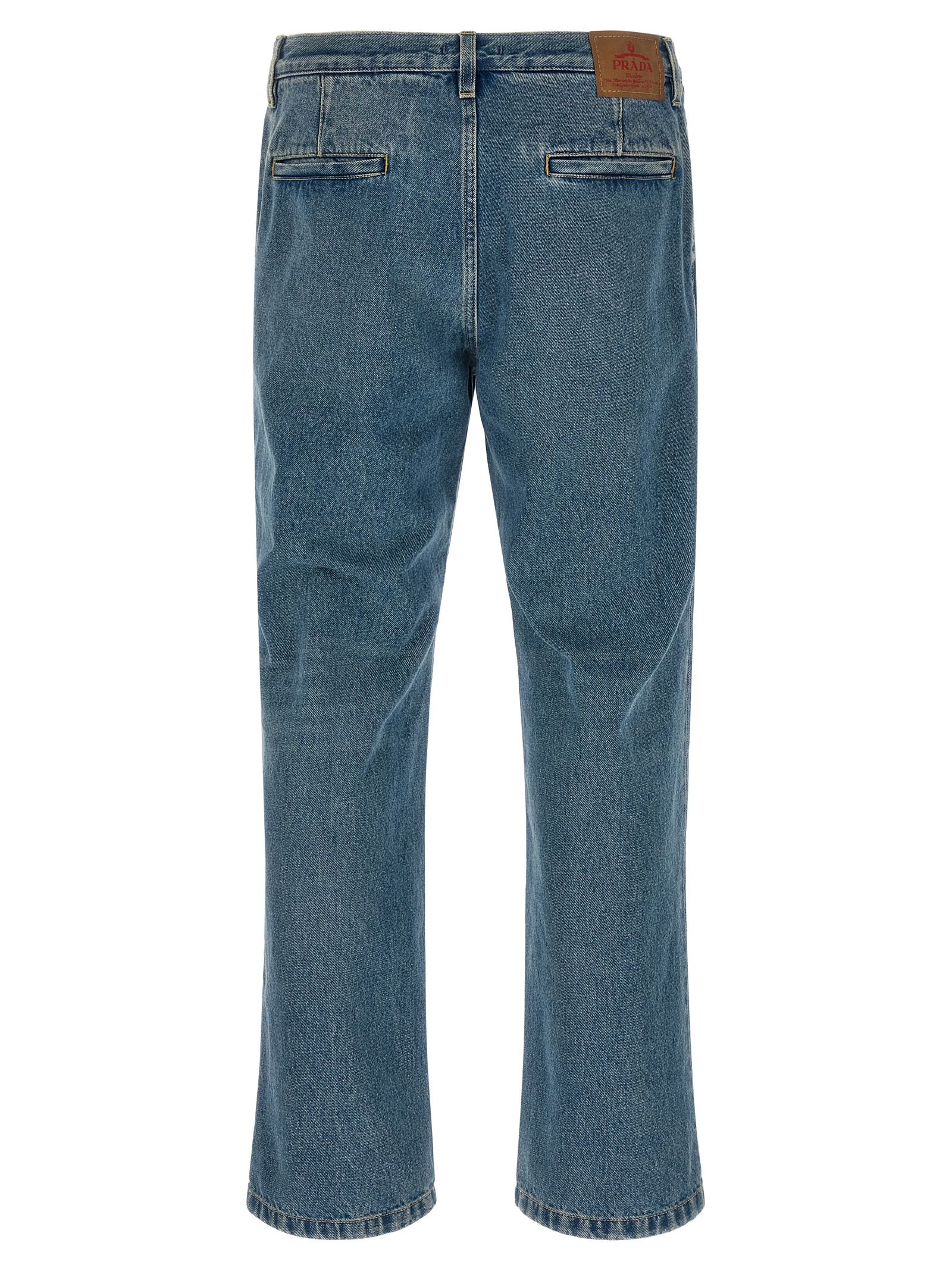 Cotton Straight-Leg Men's Jeans - Prada - Modalova