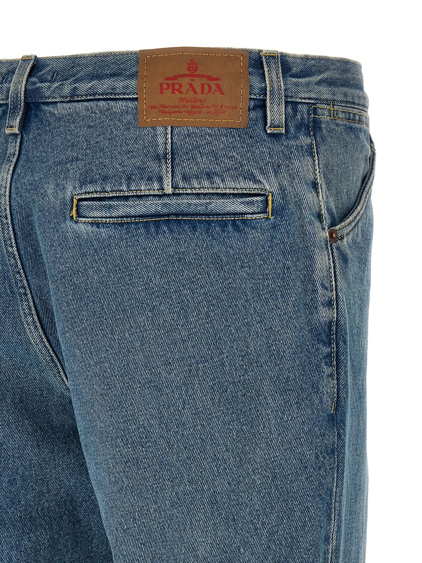 Cotton Straight-Leg Men's Jeans - Prada - Modalova