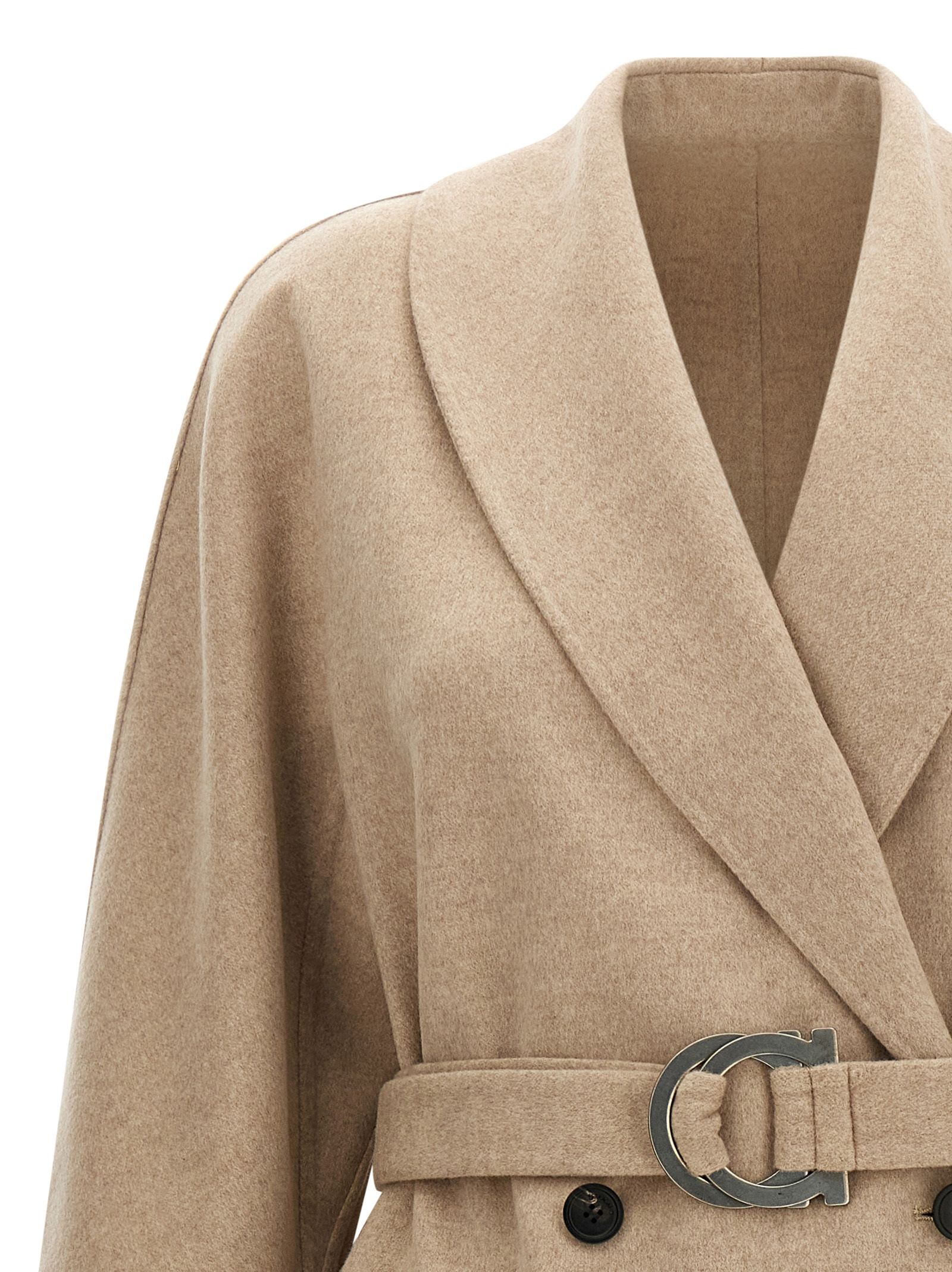 Virgin Wool Women's Coat - Ferragamo - Modalova