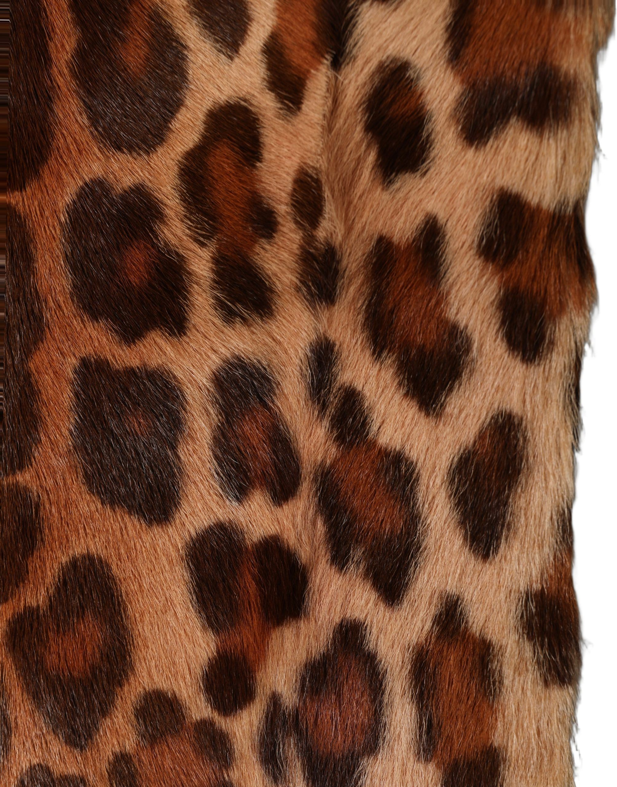 Leopard Printed Goat Hair Shawl Women's Scarf - Dolce & Gabbana - Modalova