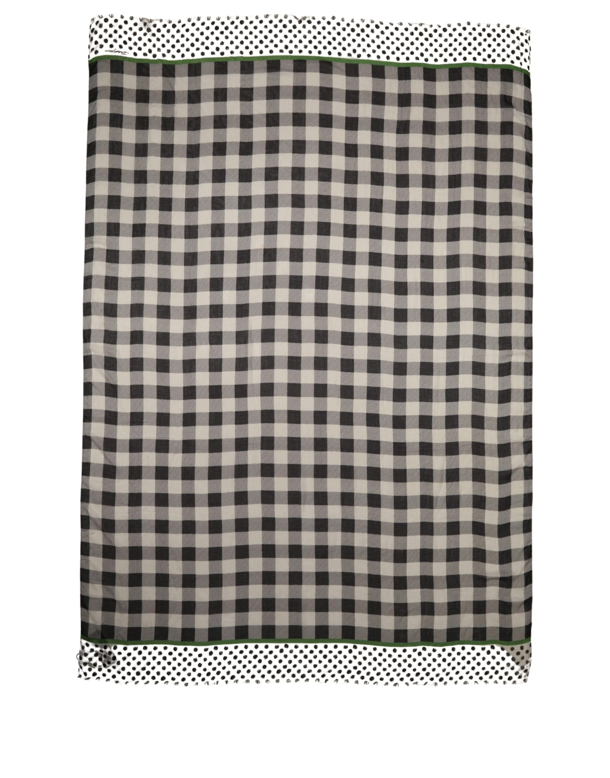 Black White Napoli Modal Check Shawl Women's Scarf - Dolce & Gabbana - Modalova