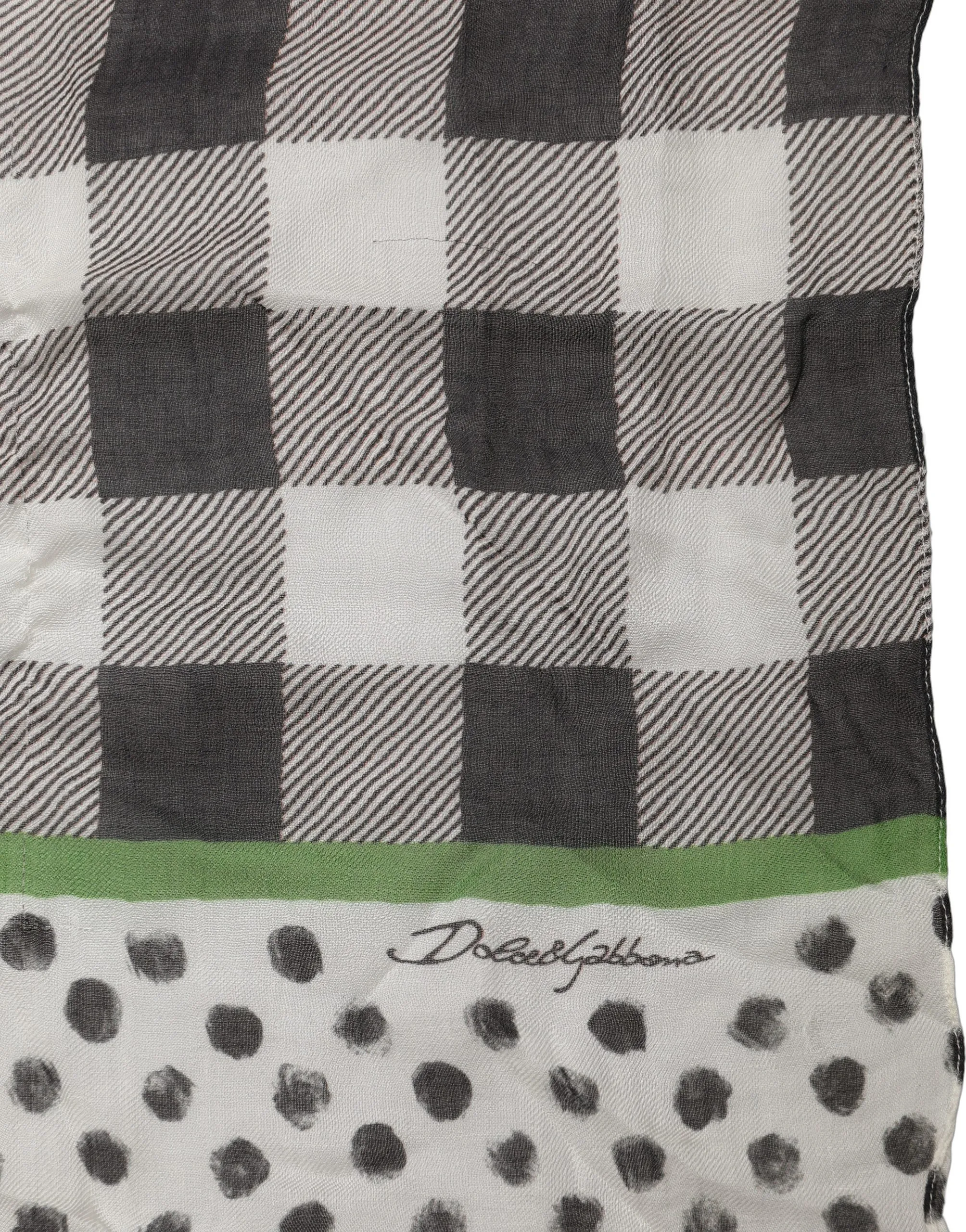 Black White Napoli Modal Check Shawl Women's Scarf - Dolce & Gabbana - Modalova