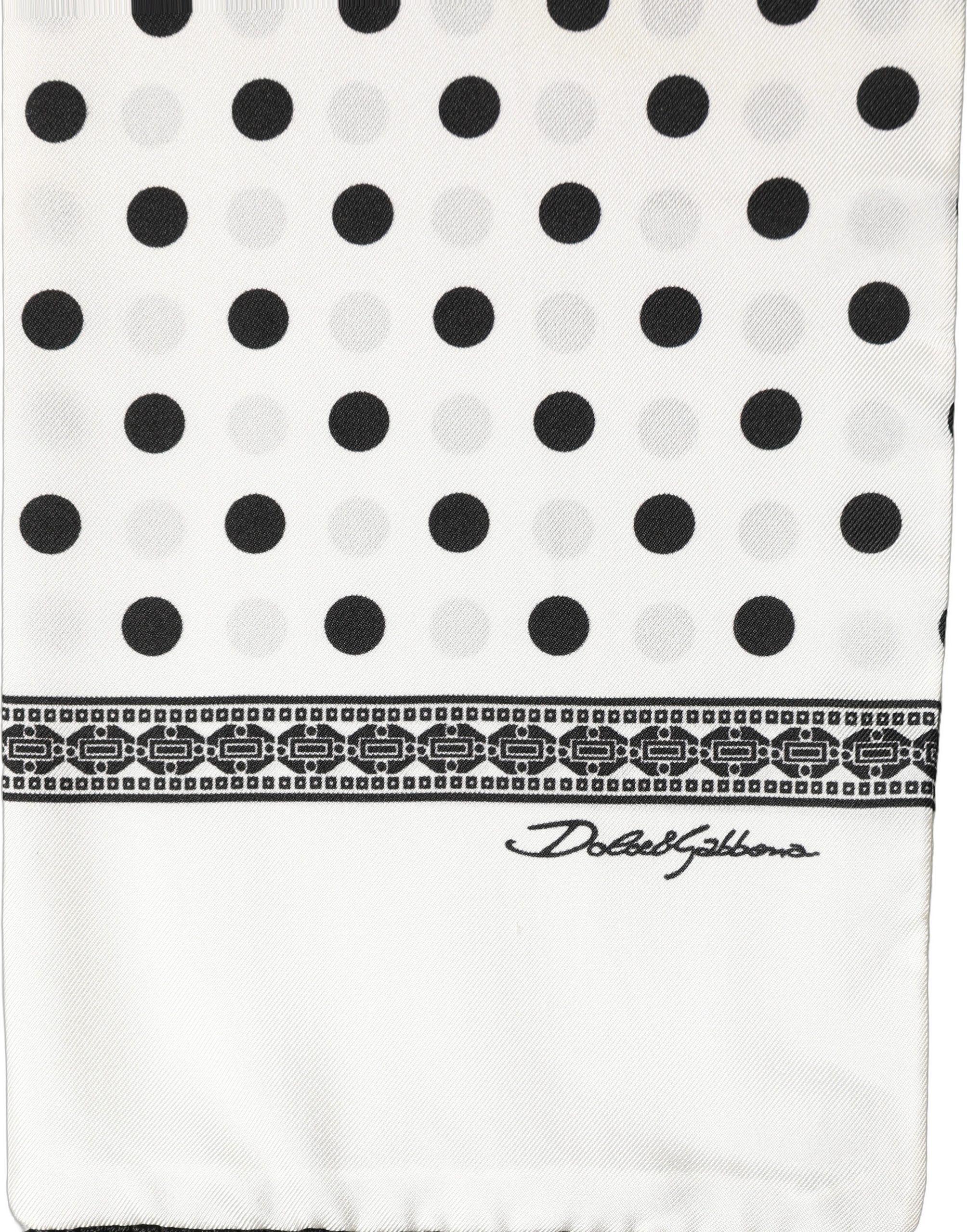 White Black Polka Dot Fringed Shawl Women's Scarf - Dolce & Gabbana - Modalova