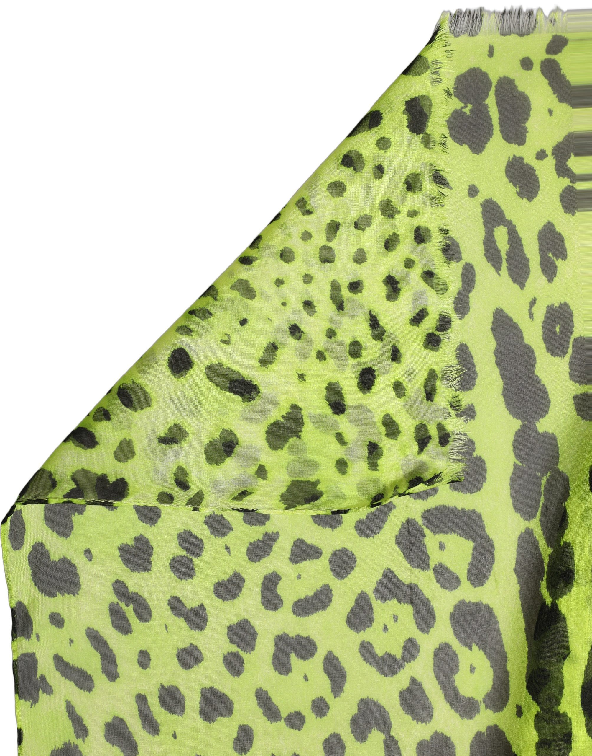 Green Leopard Print Silk Shawl Stole Women's Scarf - Dolce & Gabbana - Modalova