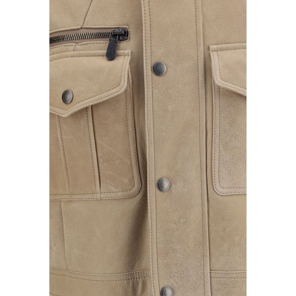 Lambskin Full-Length Men's Jacket - Brunello Cucinelli - Modalova