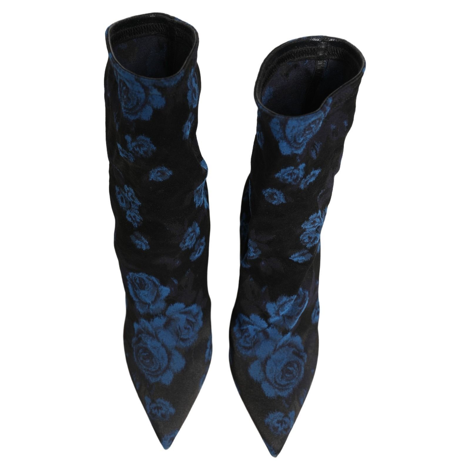 Black Blue Floral Stretch Sock Boots Women's Shoes - Dolce & Gabbana - Modalova