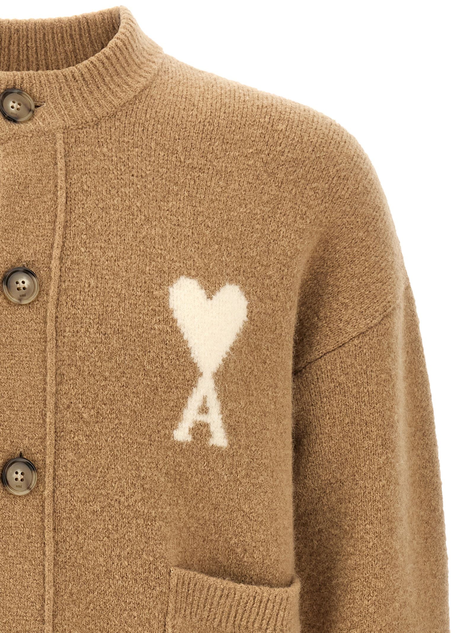 Alpaca Leather Women's Cardigan - Ami Paris - Modalova