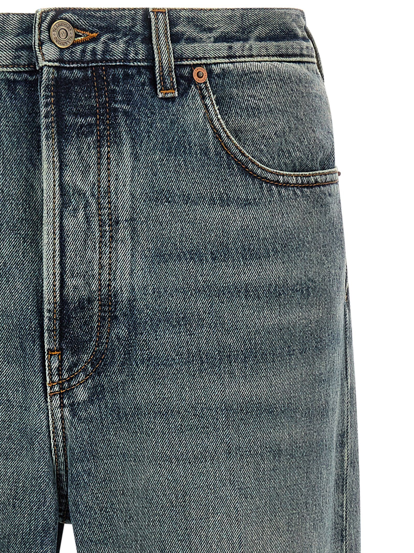 Cotton Straight-Leg Men's Jeans - Valentino Garavani - Modalova