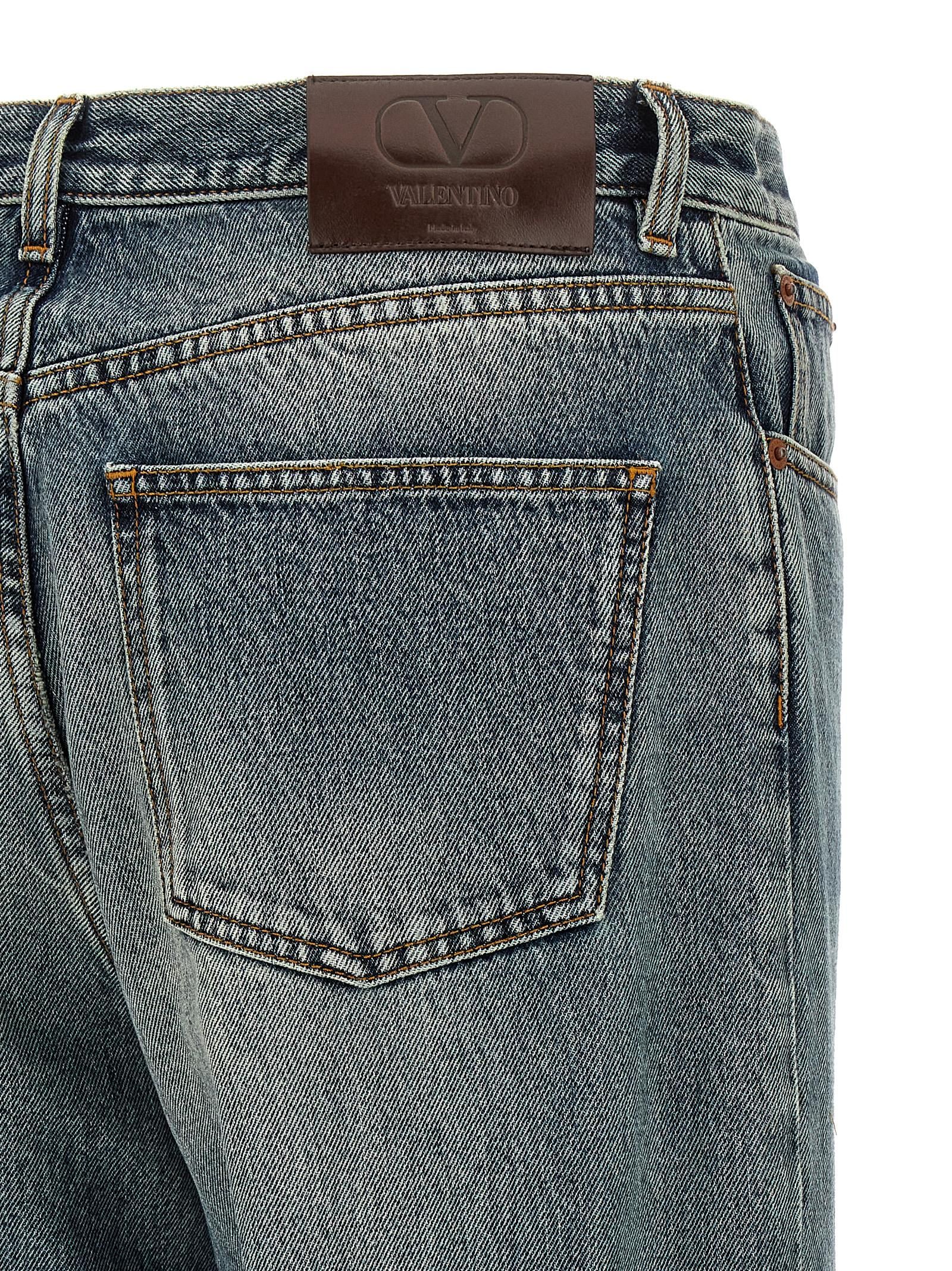 Cotton Straight-Leg Men's Jeans - Valentino Garavani - Modalova