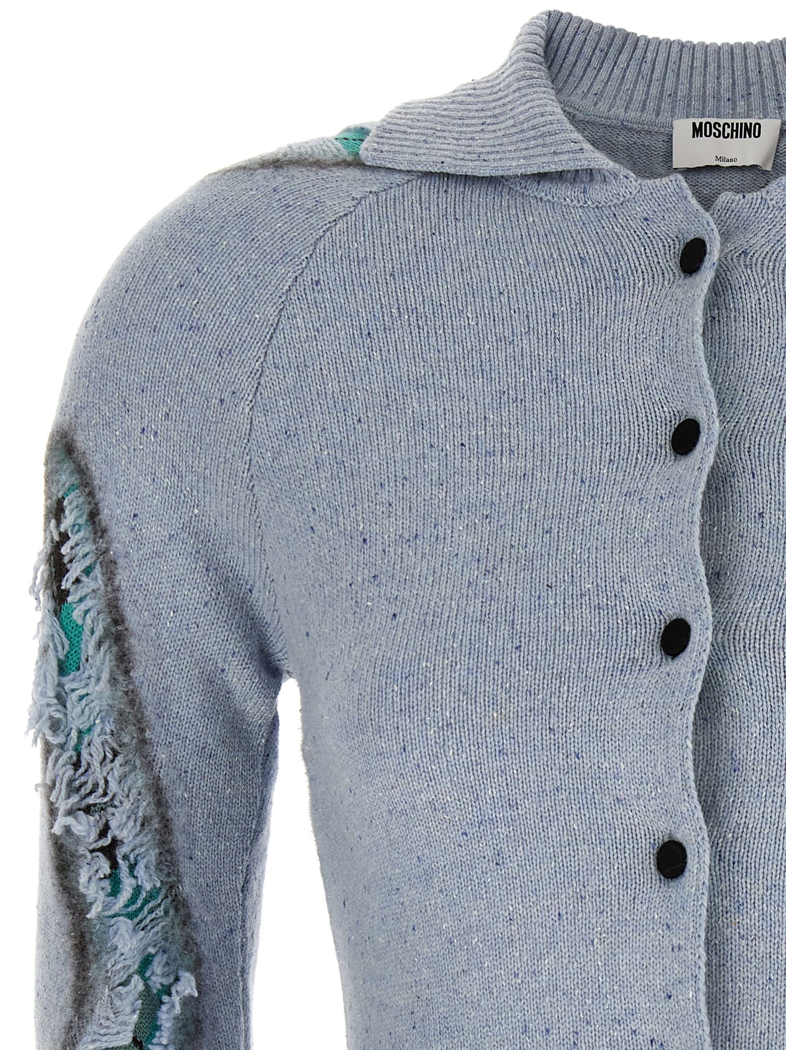 Moschino Blue Wool Women's Cardigan - Moschino - Modalova