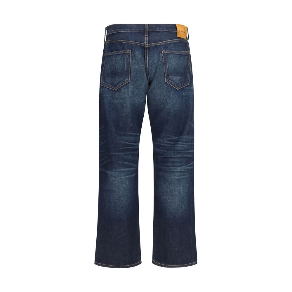 Cotton Straight-Leg Men's Jeans - Tom Ford - Modalova