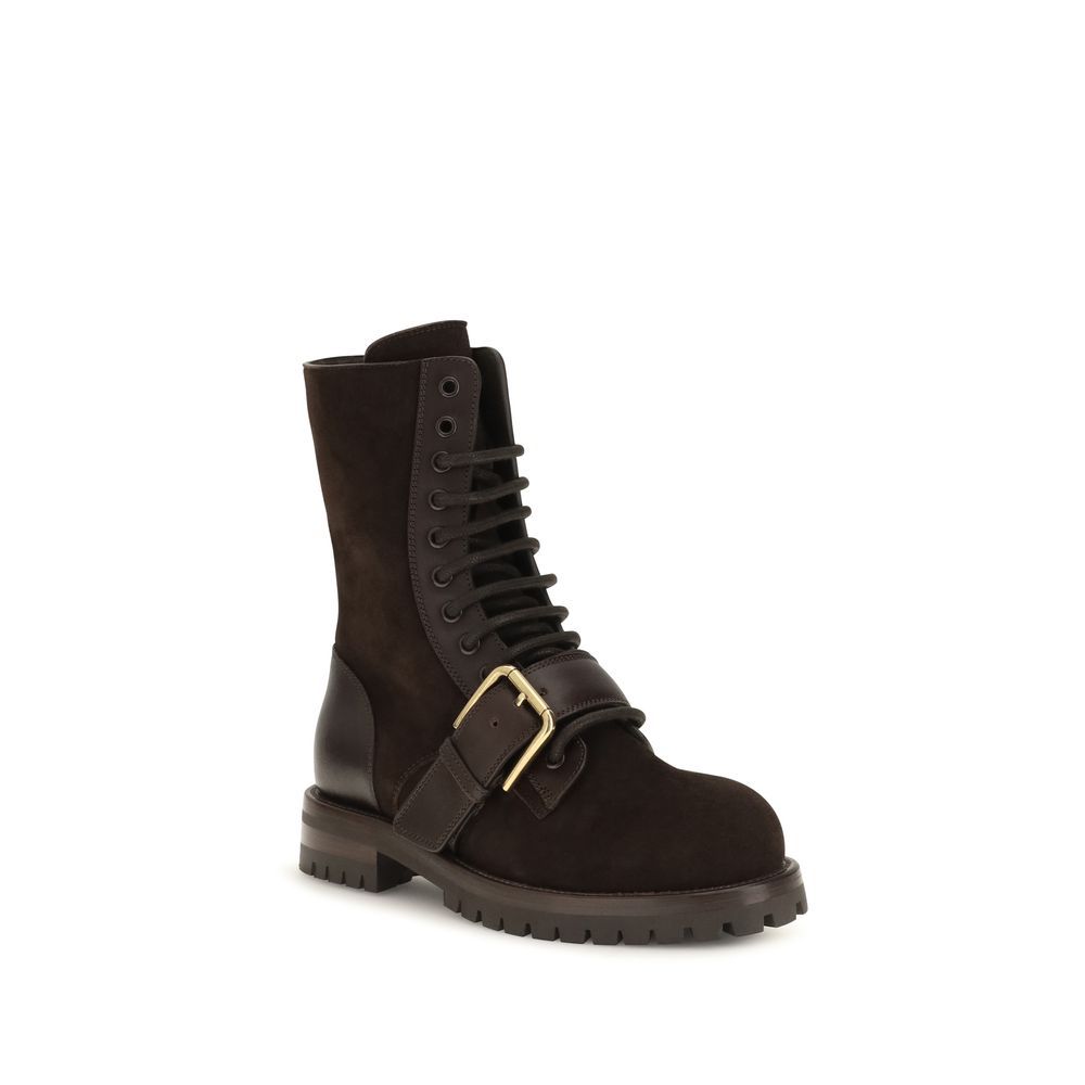 Calf Leather Bos Taurus Lace-Up Women's Boots - Dolce & Gabbana - Modalova