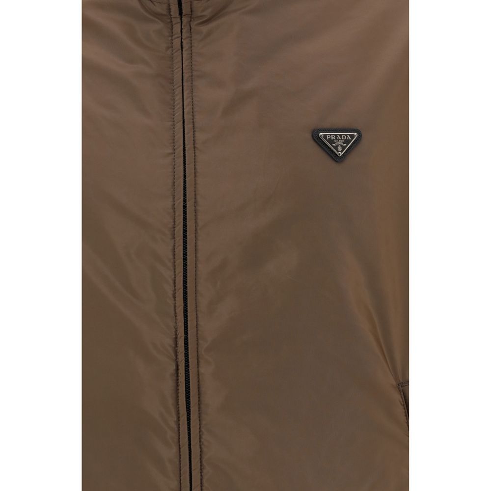 Recycled Polyamide Full-Length Men's Jacket - Prada - Modalova