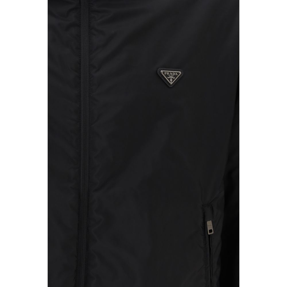 Recycled Polyamide Full-Length Men's Jacket - Prada - Modalova