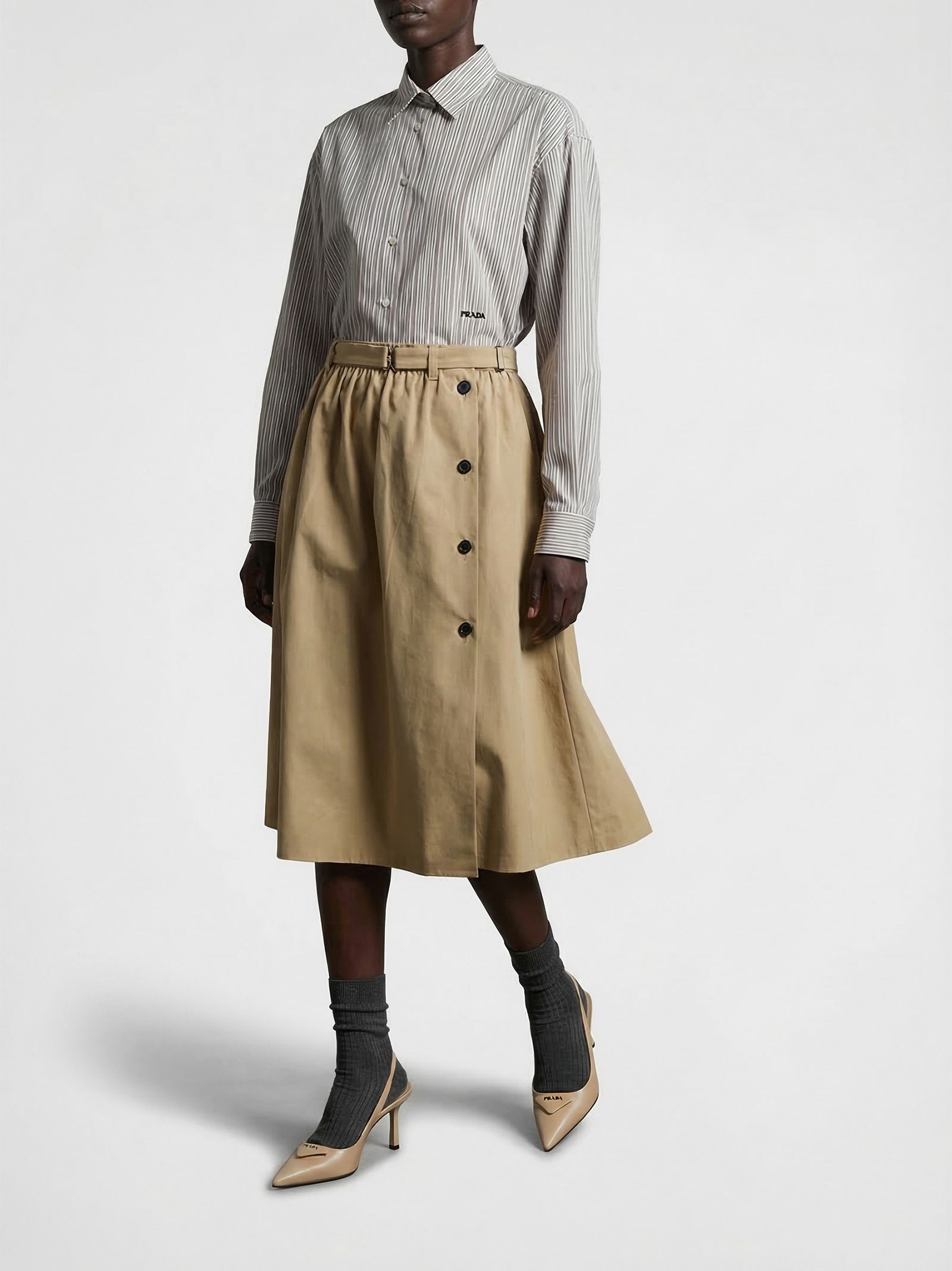 Cotton Midi Women's Skirt - Prada - Modalova