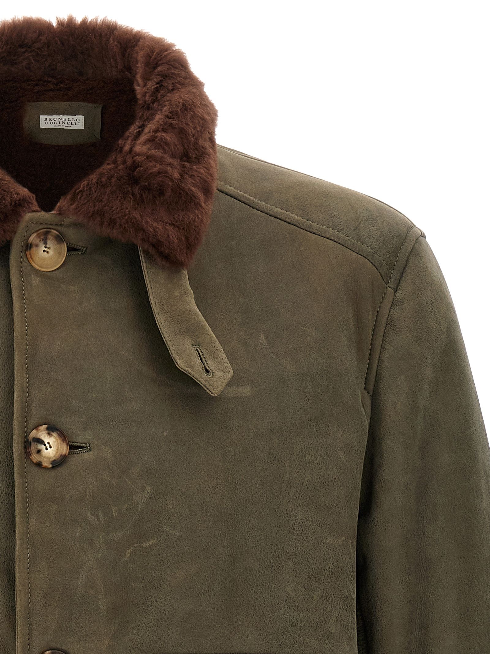 Lamb Leather Leather Men's Jacket - Brunello Cucinelli - Modalova