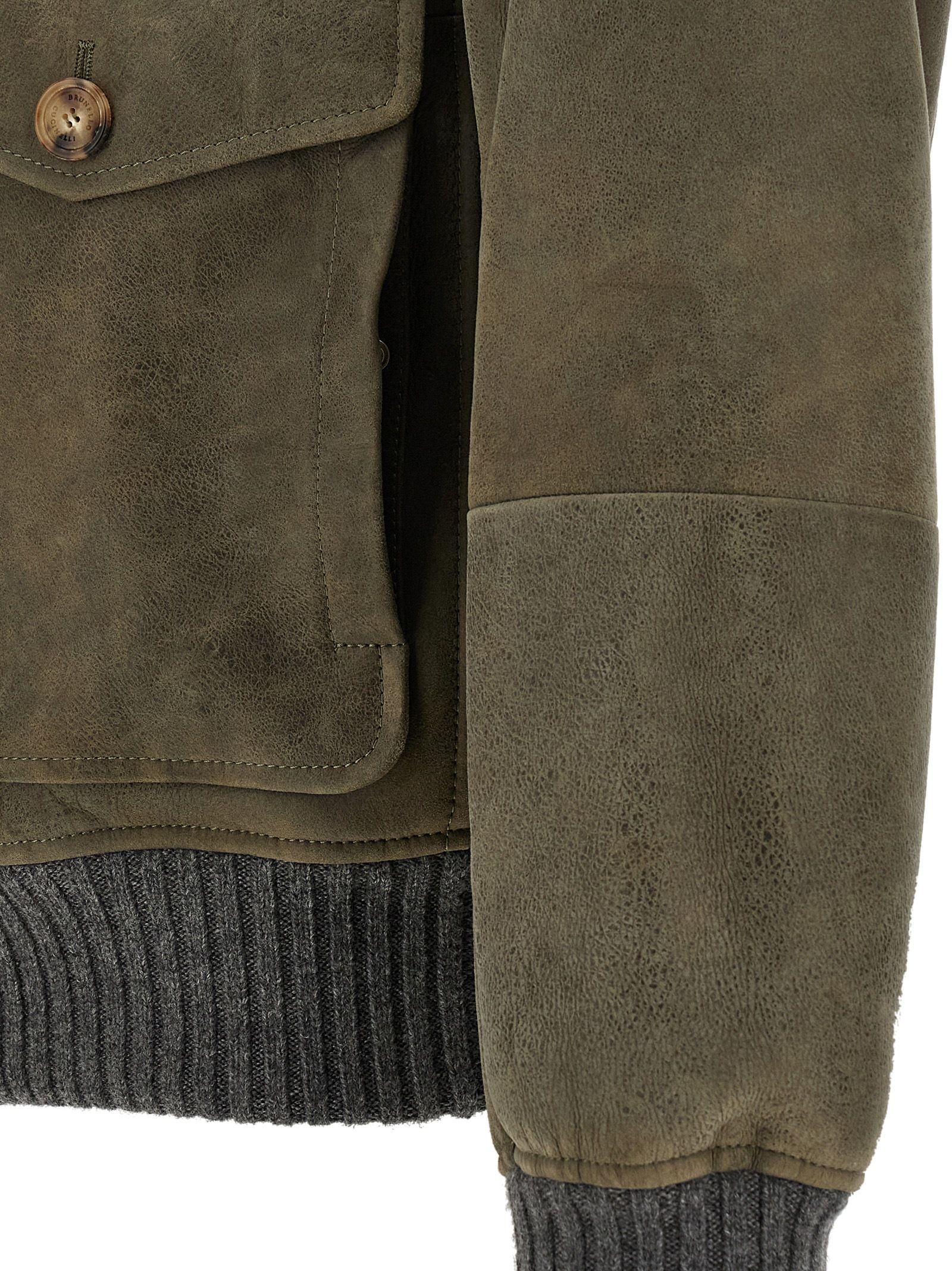 Lamb Leather Leather Men's Jacket - Brunello Cucinelli - Modalova