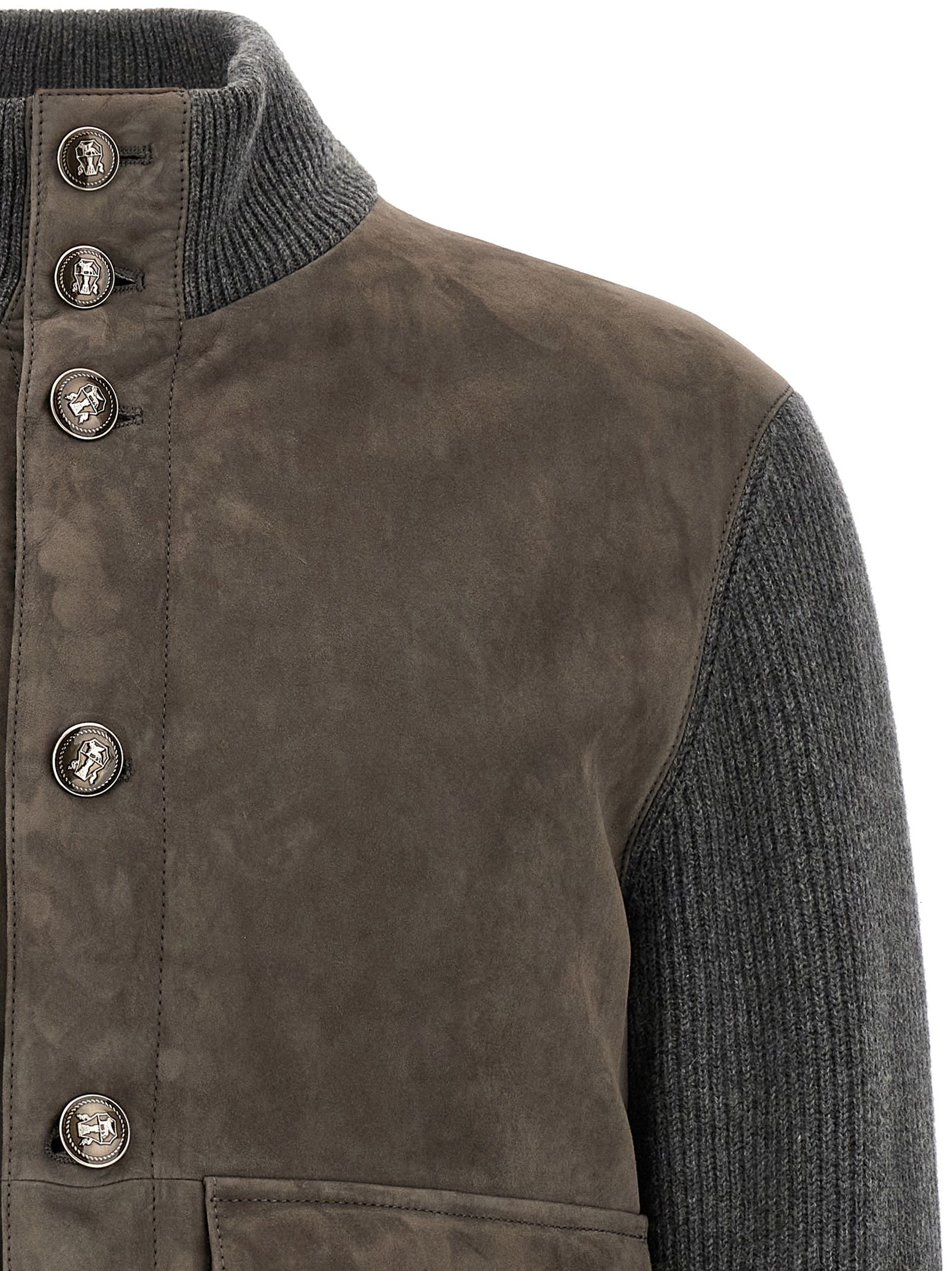 Lamb Leather Leather Men's Jacket - Brunello Cucinelli - Modalova