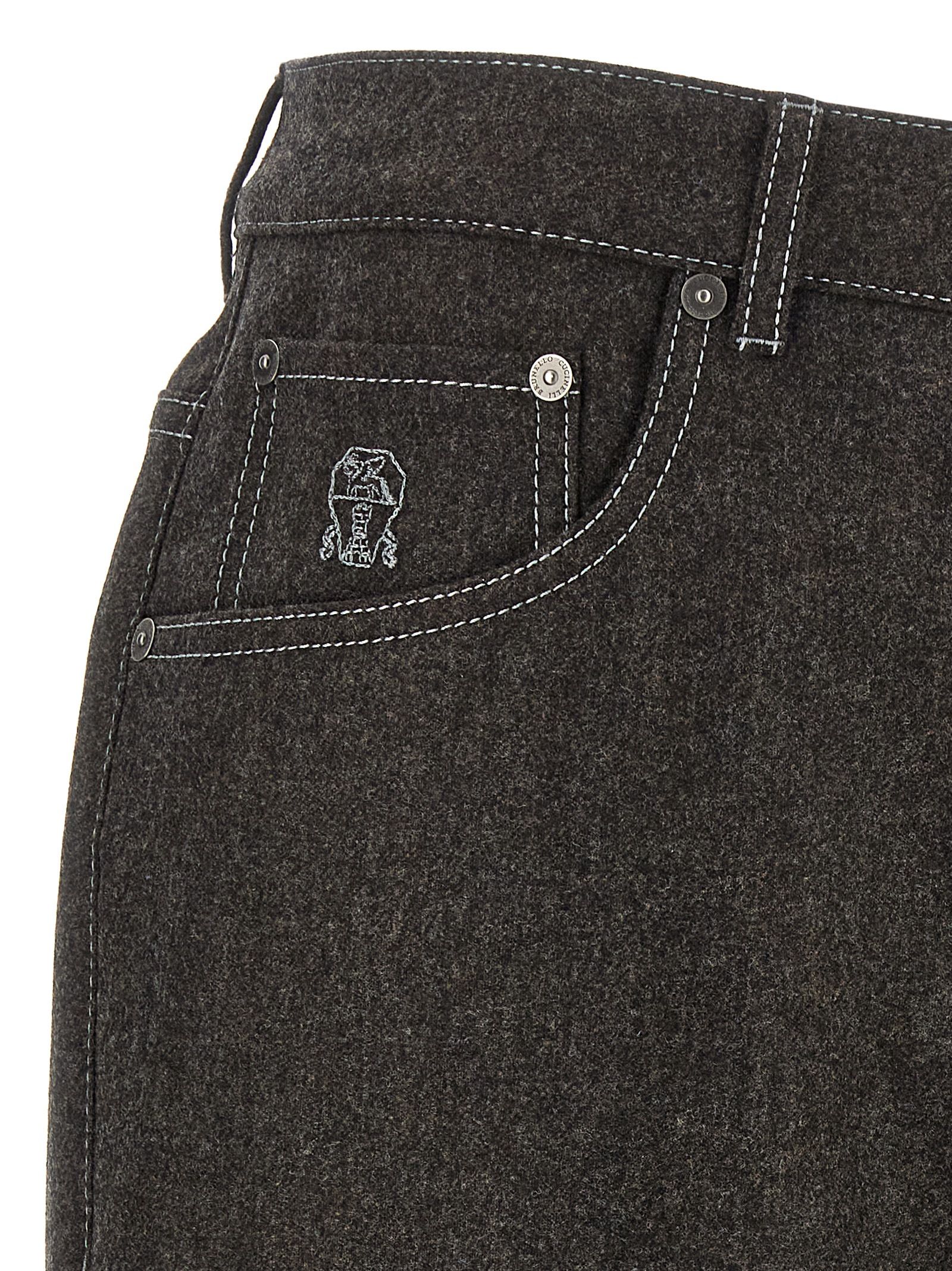 Virgin Wool Casual Men's Pants - Brunello Cucinelli - Modalova