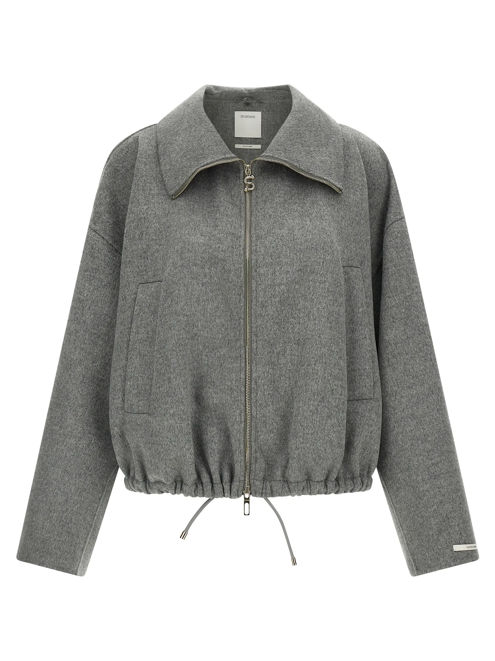 Sportmax Gray Wool Women's Bomber - Sportmax - Modalova