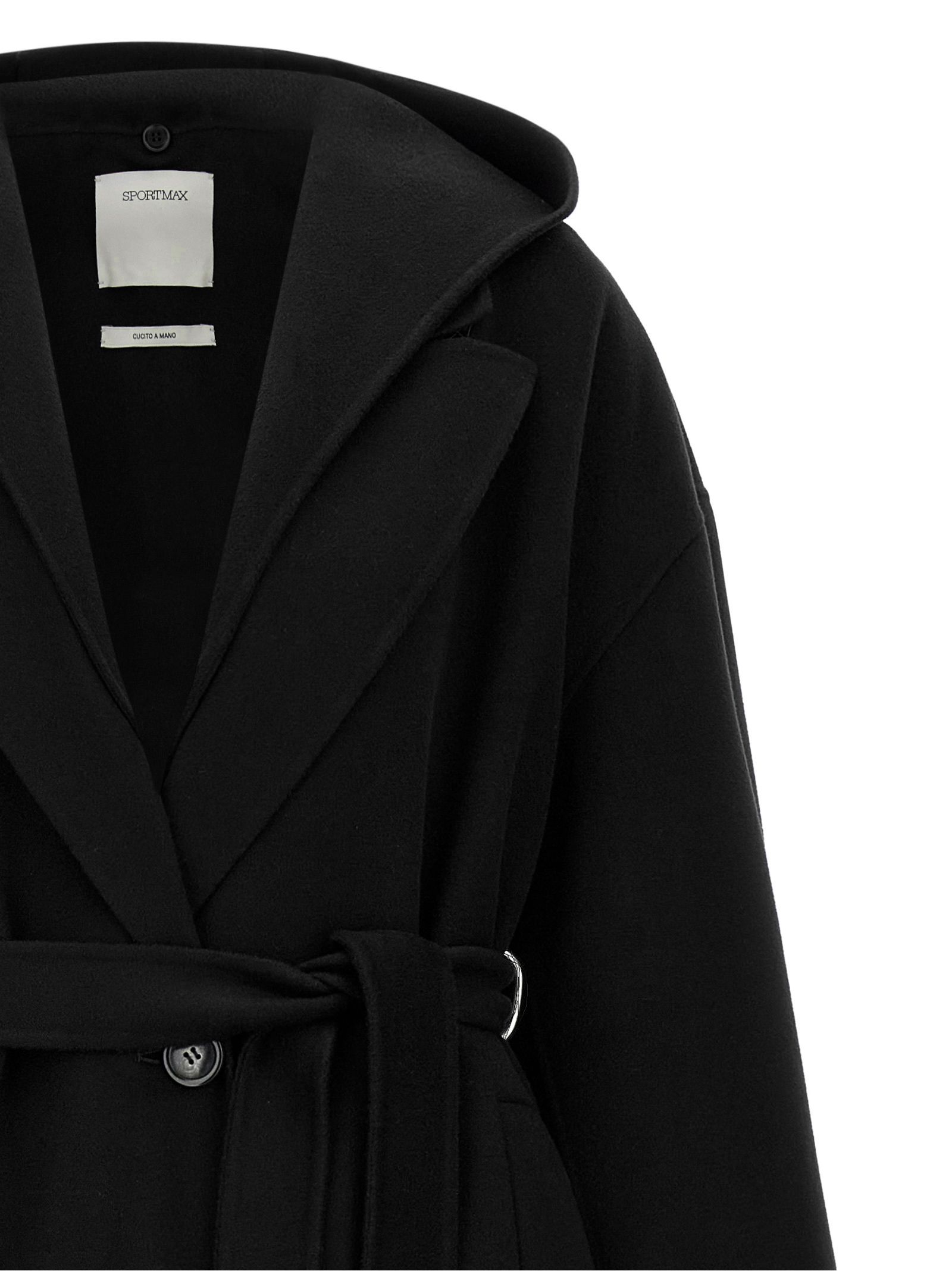 Sportmax Black Wool Women's Coat - Sportmax - Modalova