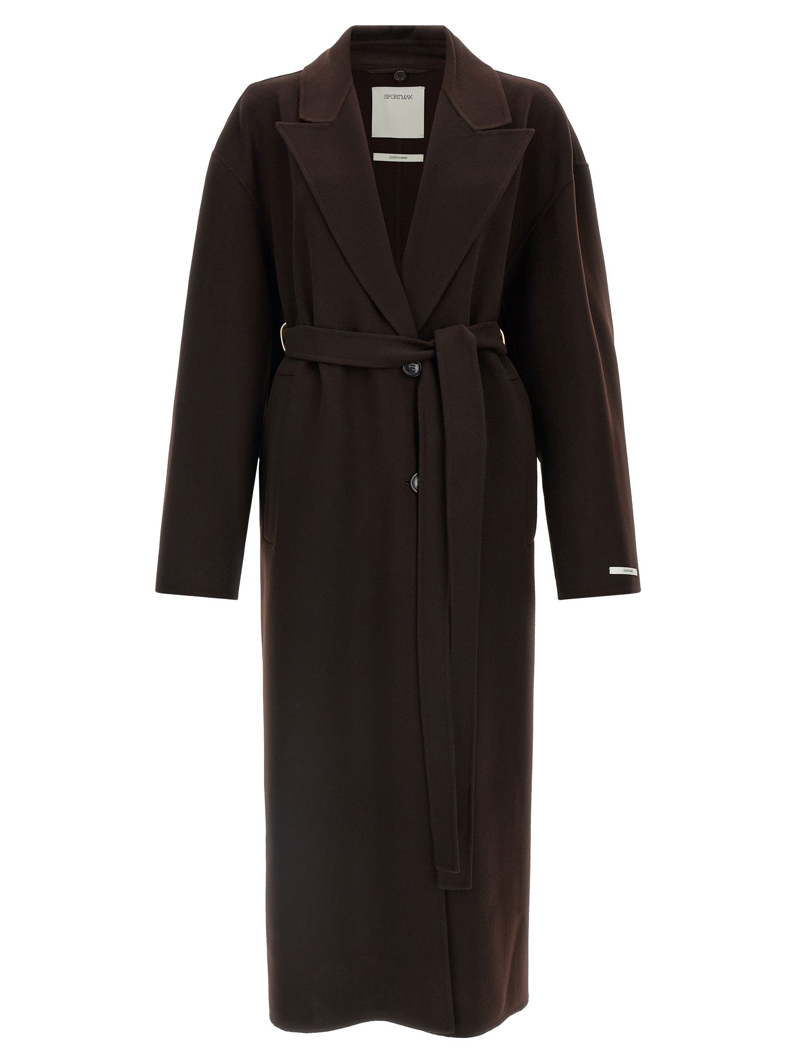 Sportmax Brown Wool Women's Coat - Sportmax - Modalova