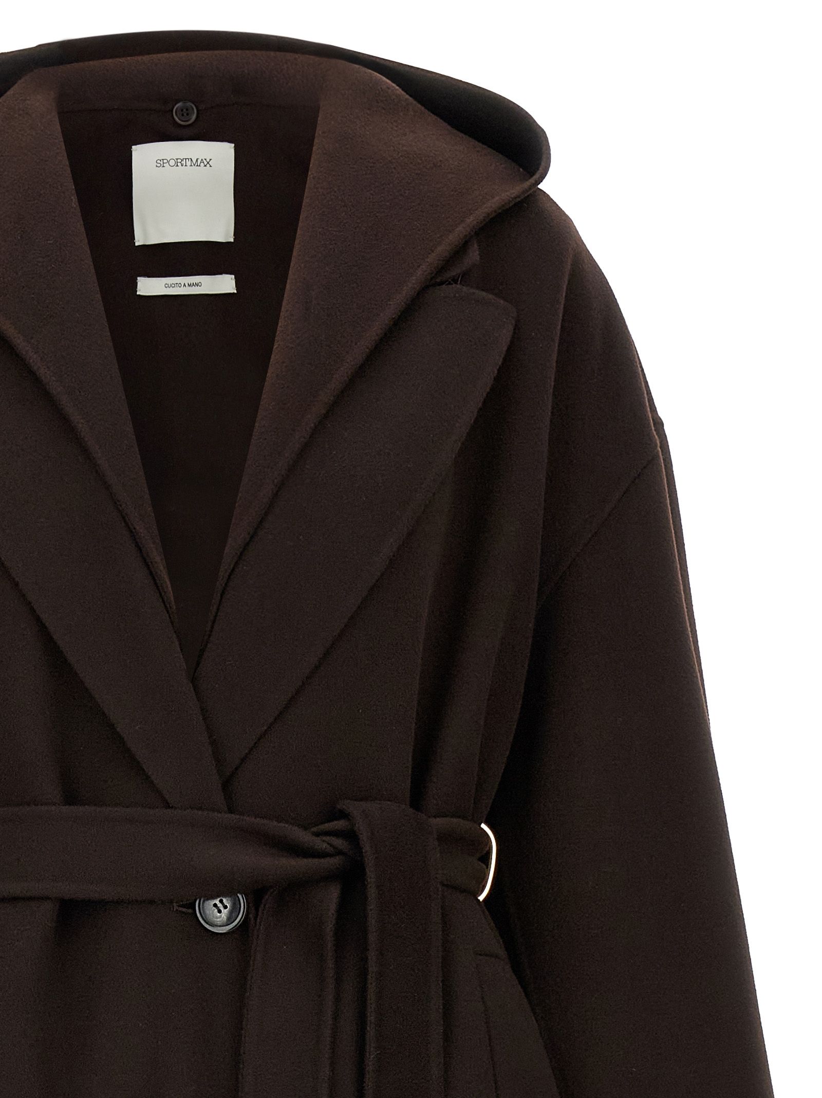 Sportmax Brown Wool Women's Coat - Sportmax - Modalova