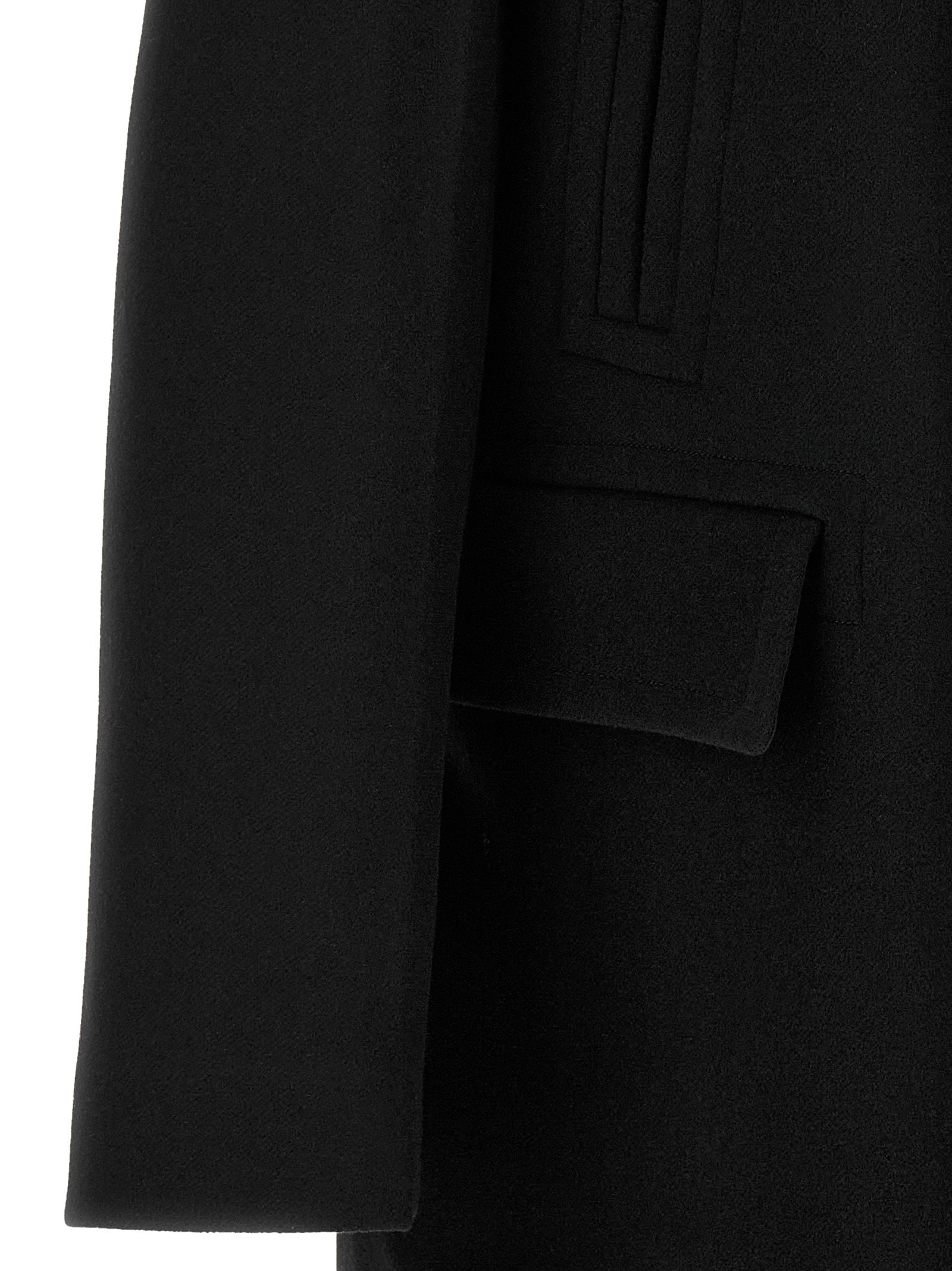 Fendi Black Virgin Wool Men's Coat - Fendi - Modalova