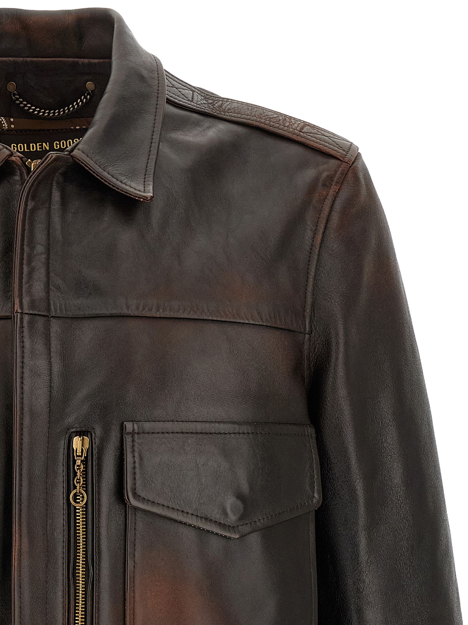 Cowhide Leather Men's Jacket - Golden Goose - Modalova
