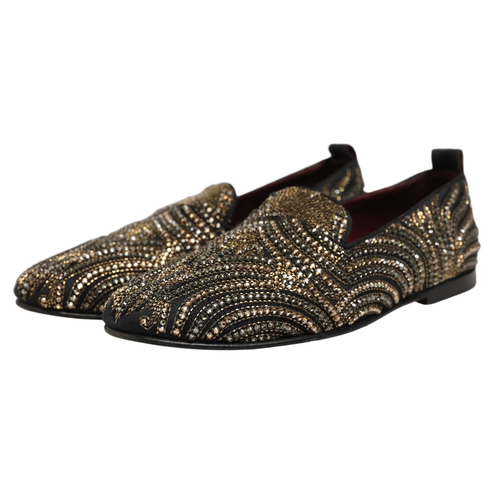Black Gold Embellished Slippers Loafers Men's Shoes (Pre-Owned) - Dolce & Gabbana - Modalova
