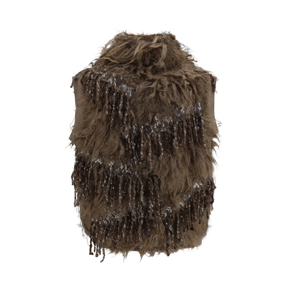Mohair Sleeveles Women's Sweater - Brunello Cucinelli - Modalova