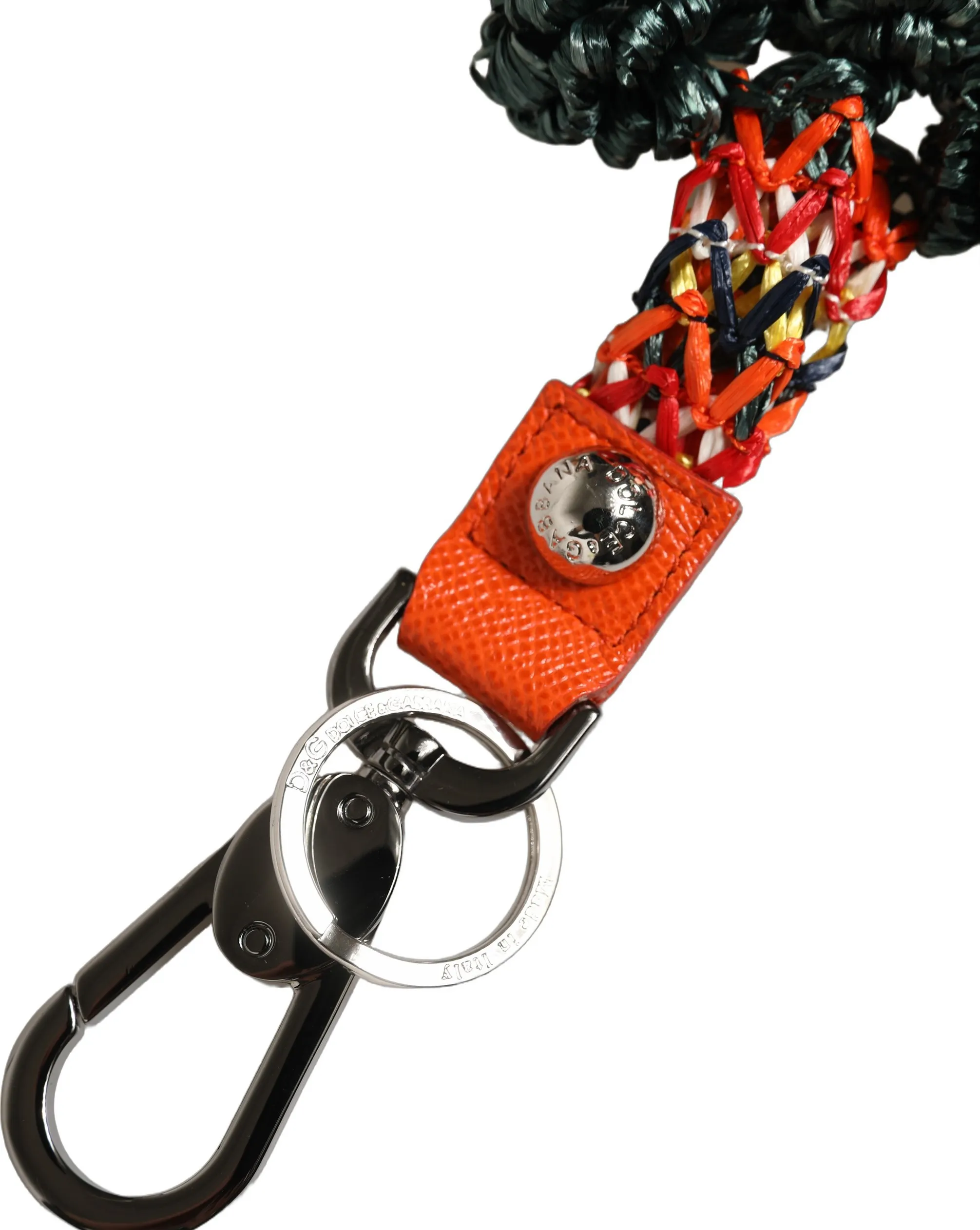 Raffia Leather Clasp Finder Chain Women's Keyring - Dolce & Gabbana - Modalova