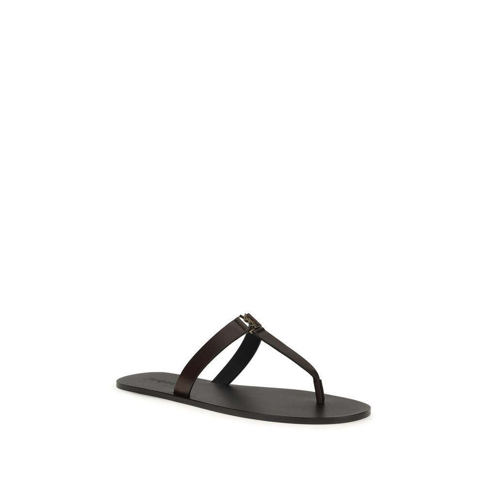 Calf Leather Bos Taurus Flat Men's Sandals - Saint Laurent - Modalova