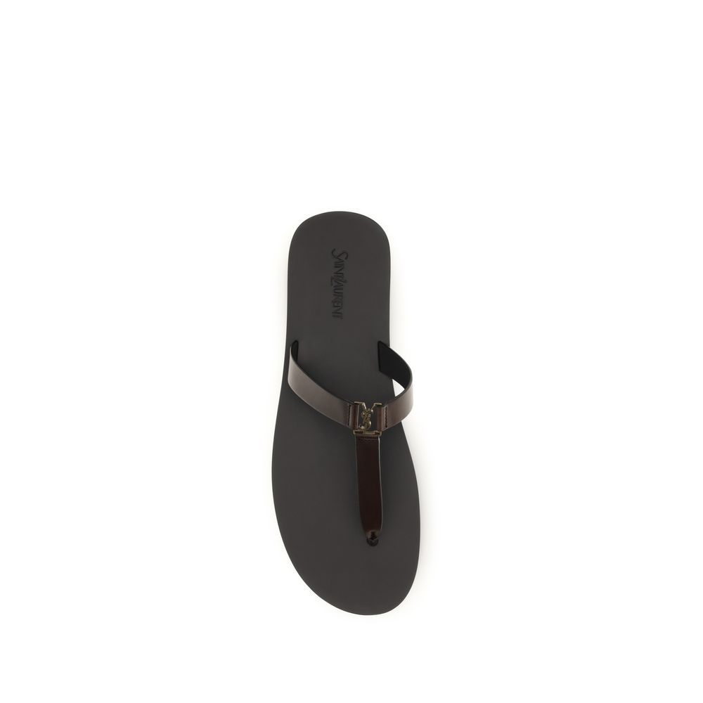 Calf Leather Bos Taurus Flat Men's Sandals - Saint Laurent - Modalova