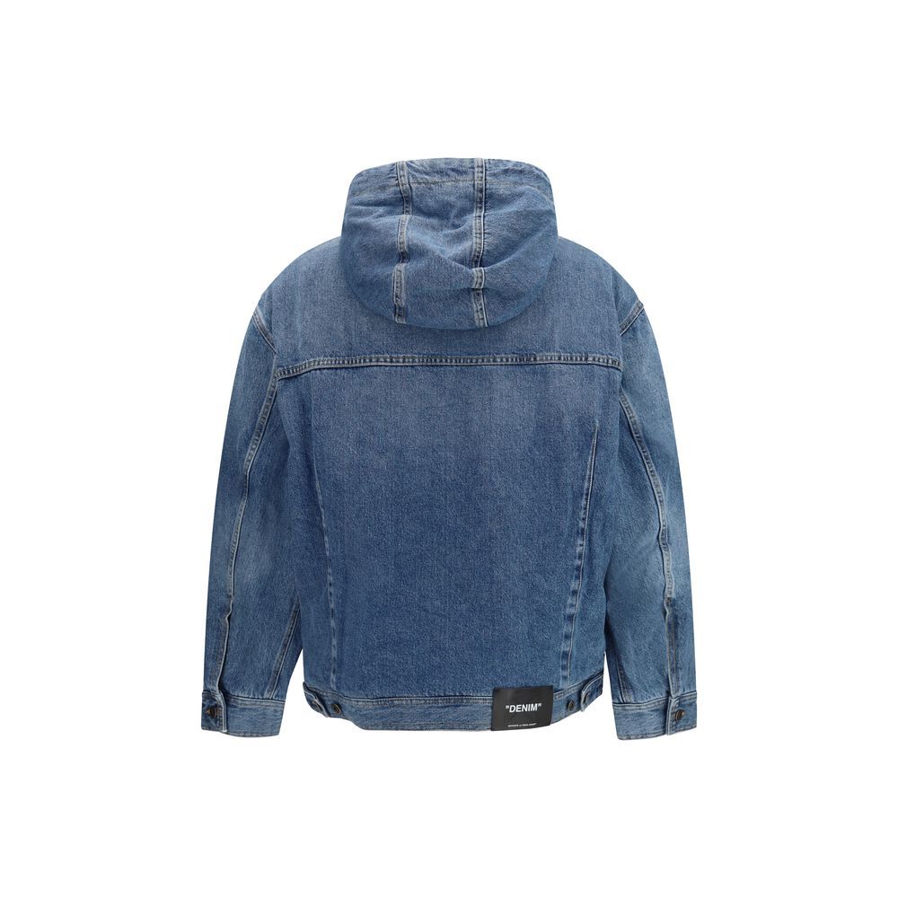 Cotton Denim Men's Jacket - Off-White - Modalova
